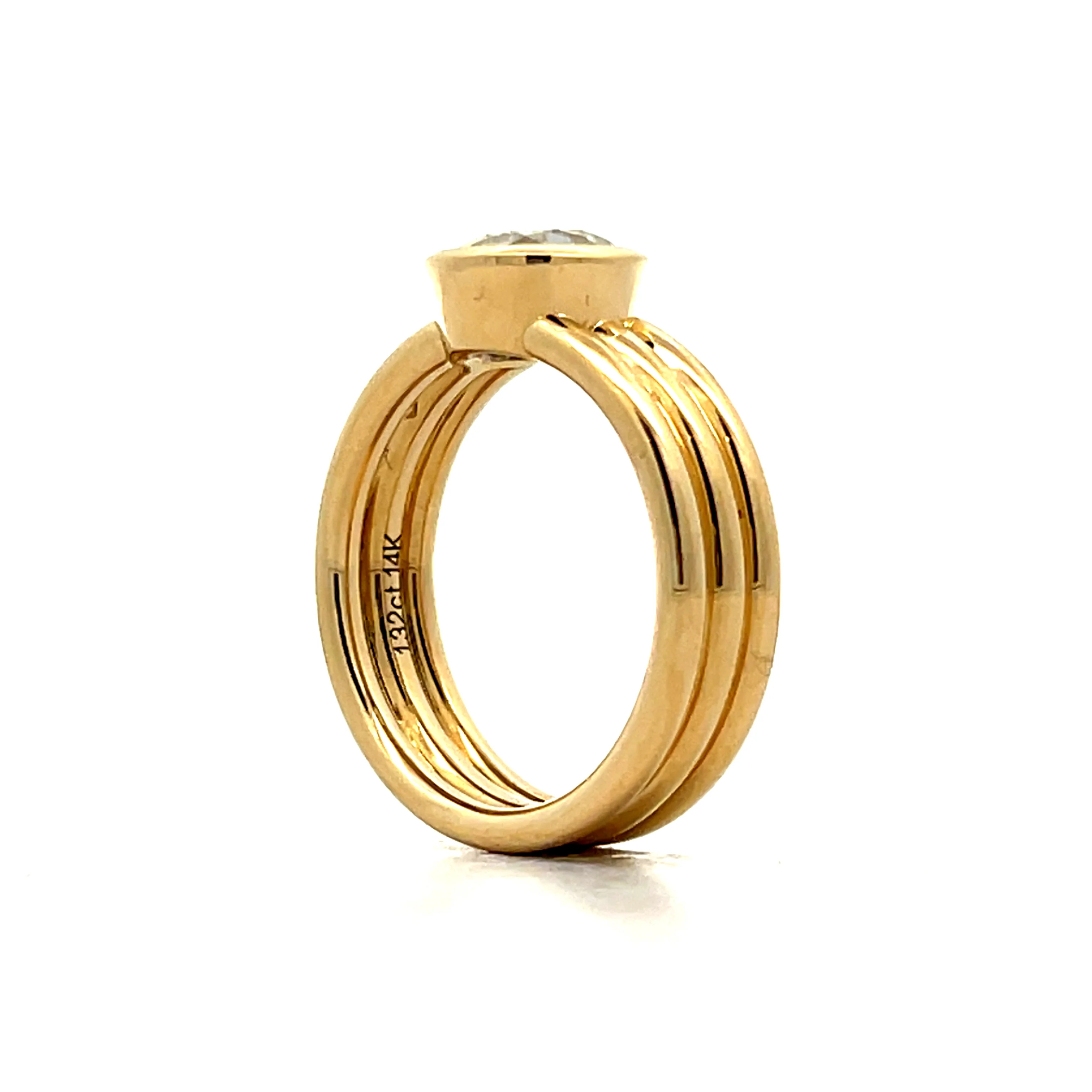 1.32 Round Brilliant Diamond Engagement Ring in 14k - Image 5
