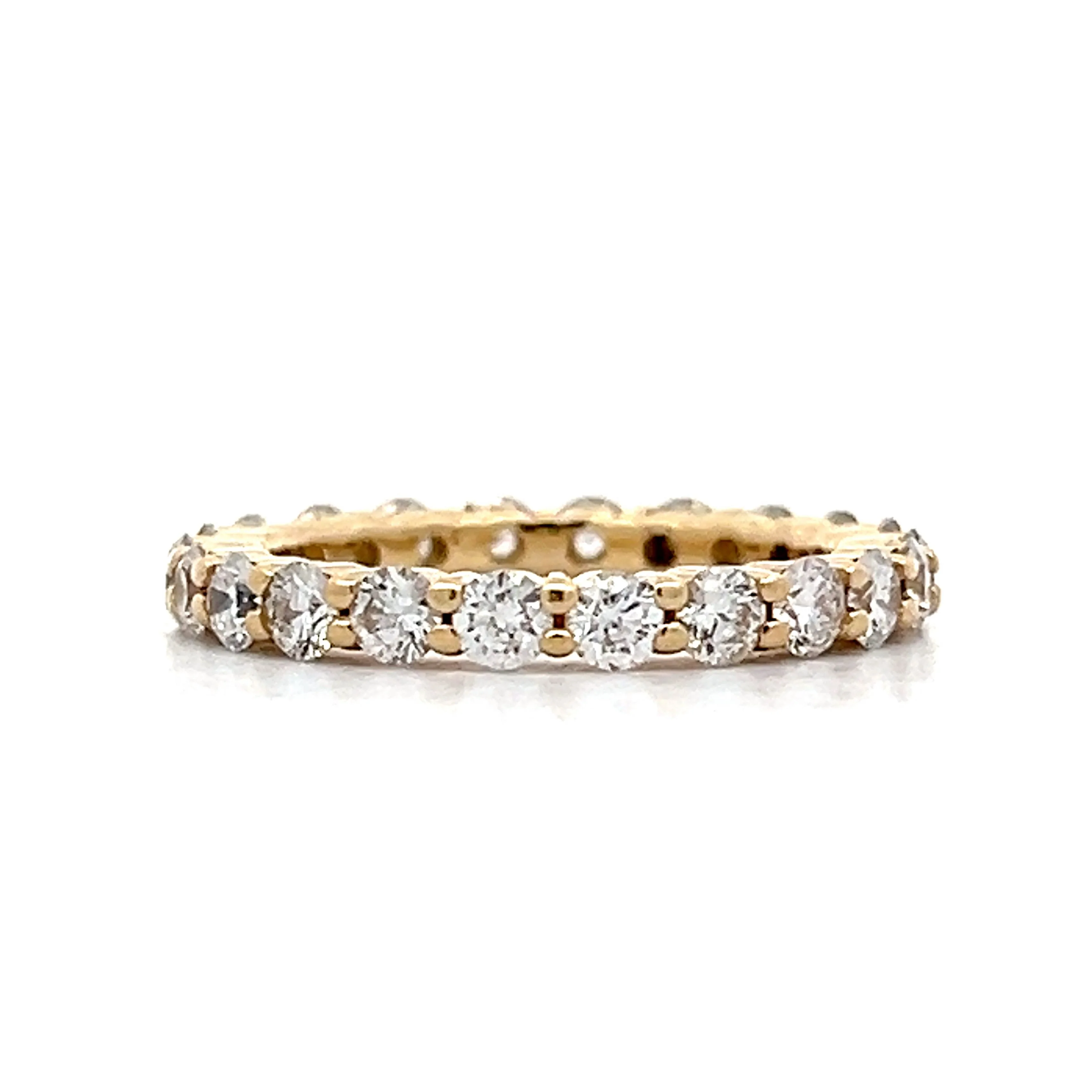 1.32 Round Diamond Eternity Wedding Band in Yellow Gold - Image 2