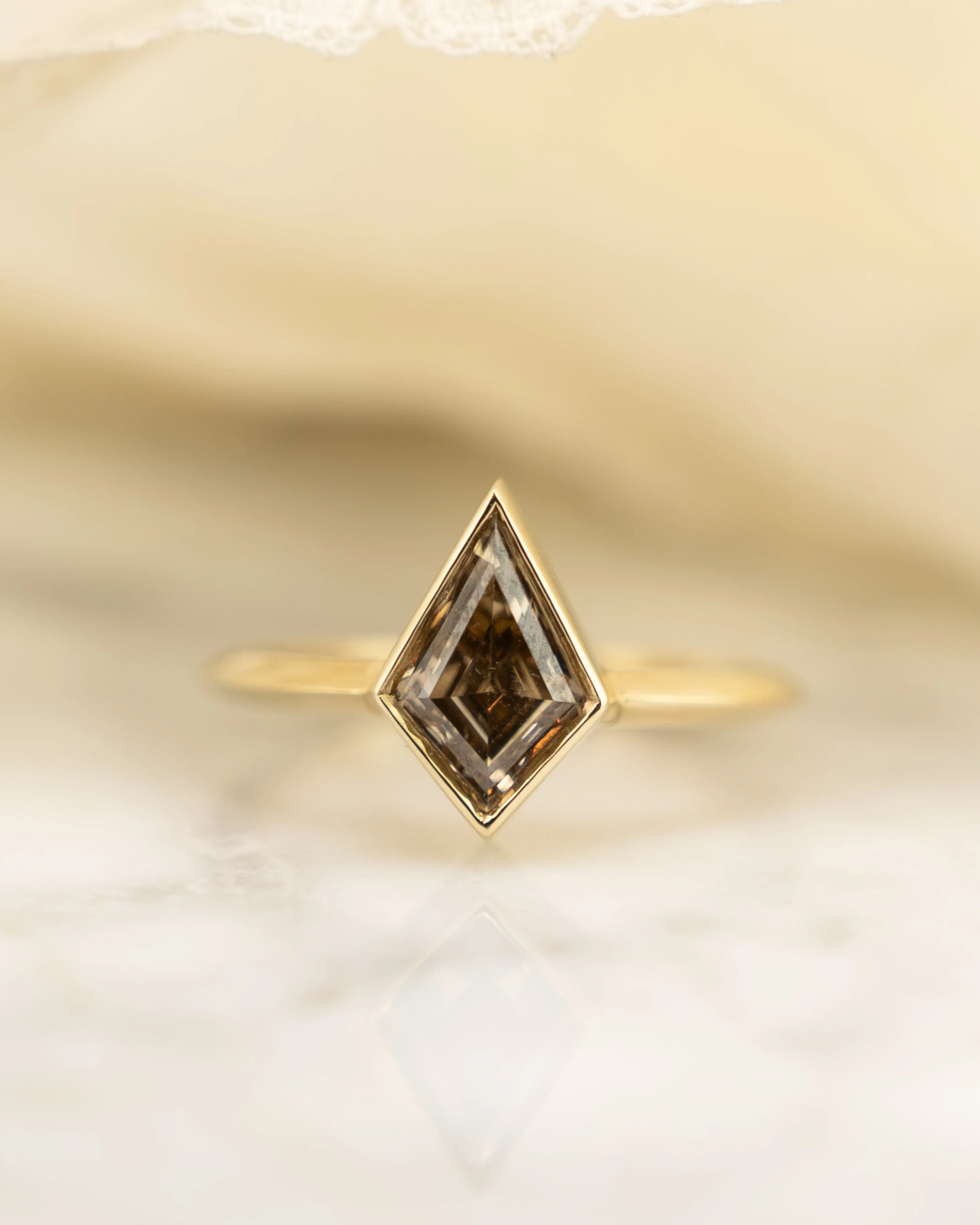 1.33 Kite Shaped Diamond Engagement Ring in 14k - Image 6