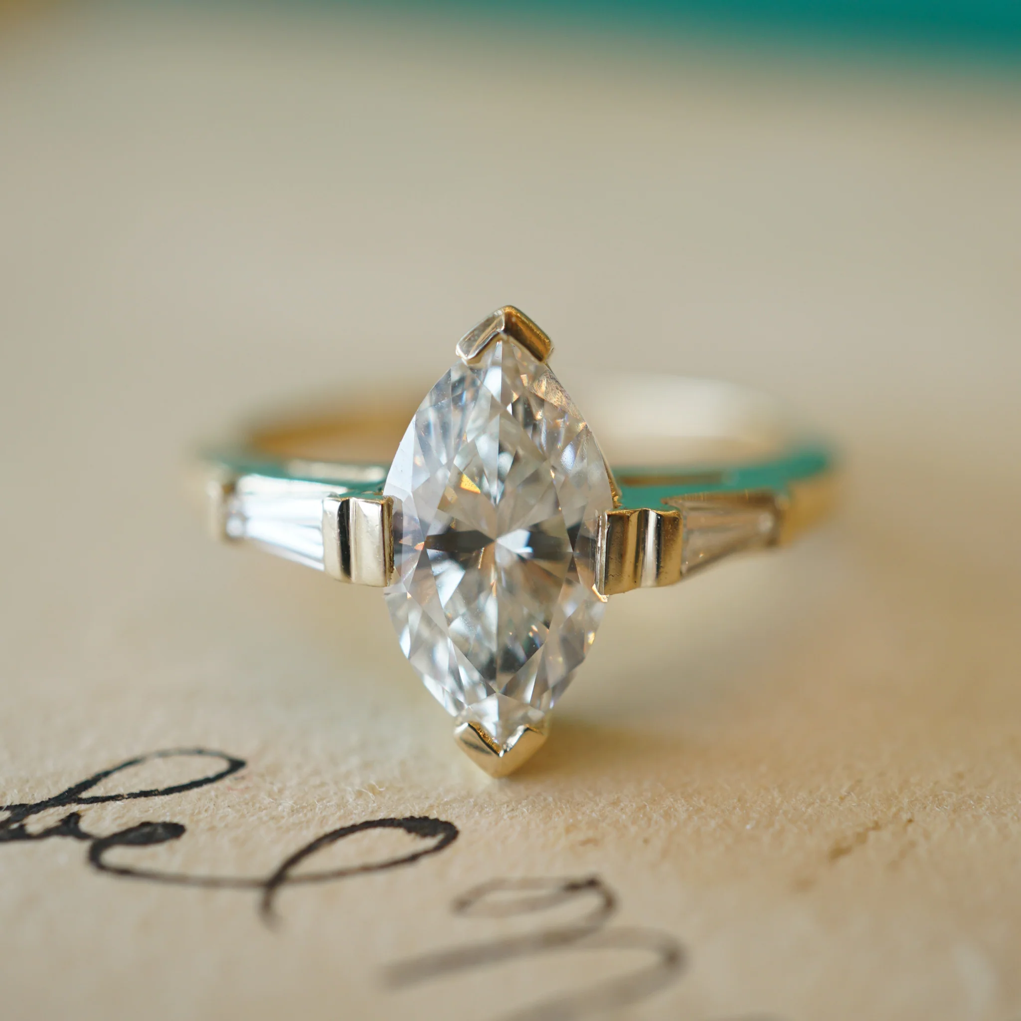 1.33 Marquise Cut Diamond Engagement Ring in 14k - Image 6