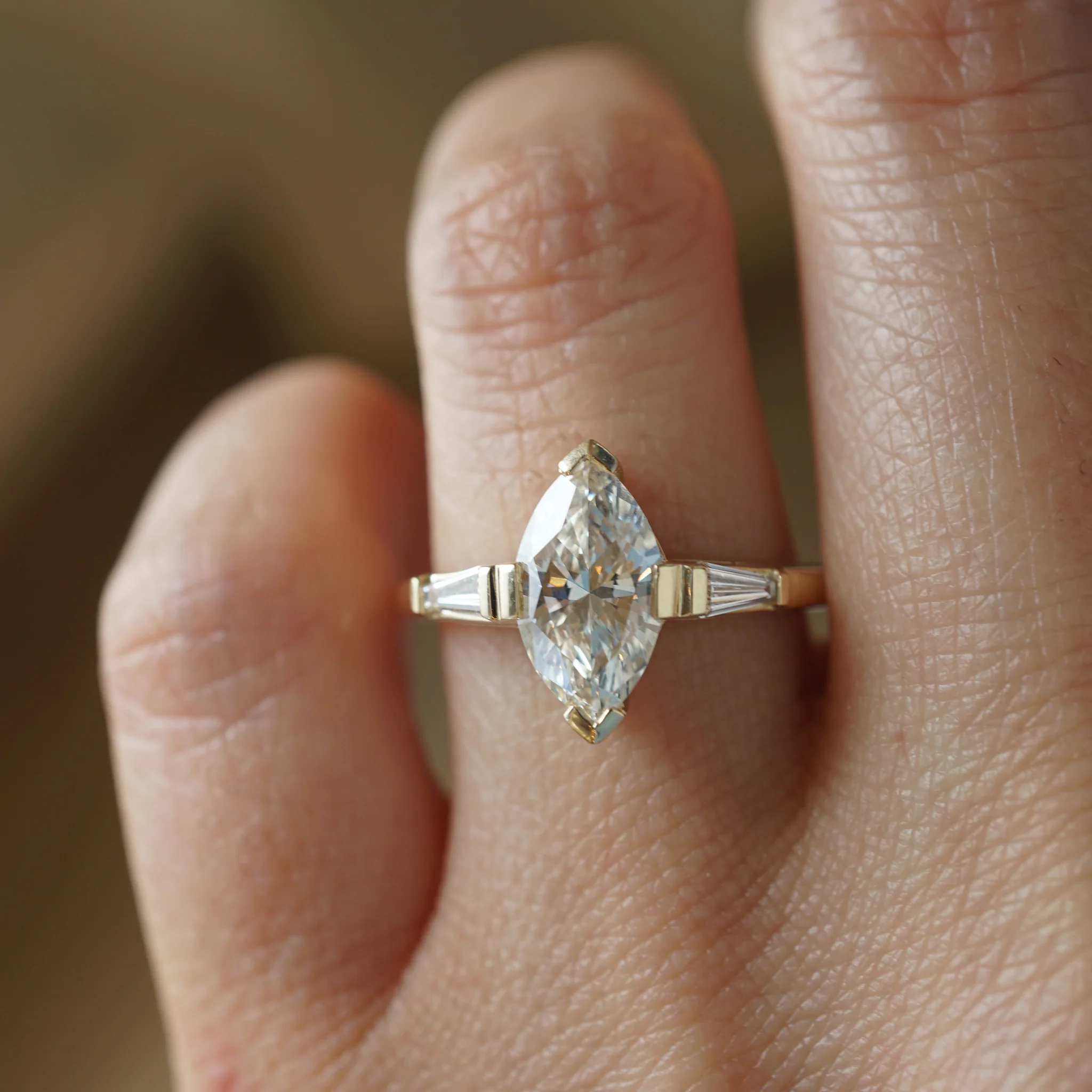 1.33 Marquise Cut Diamond Engagement Ring in 14k - Image 7
