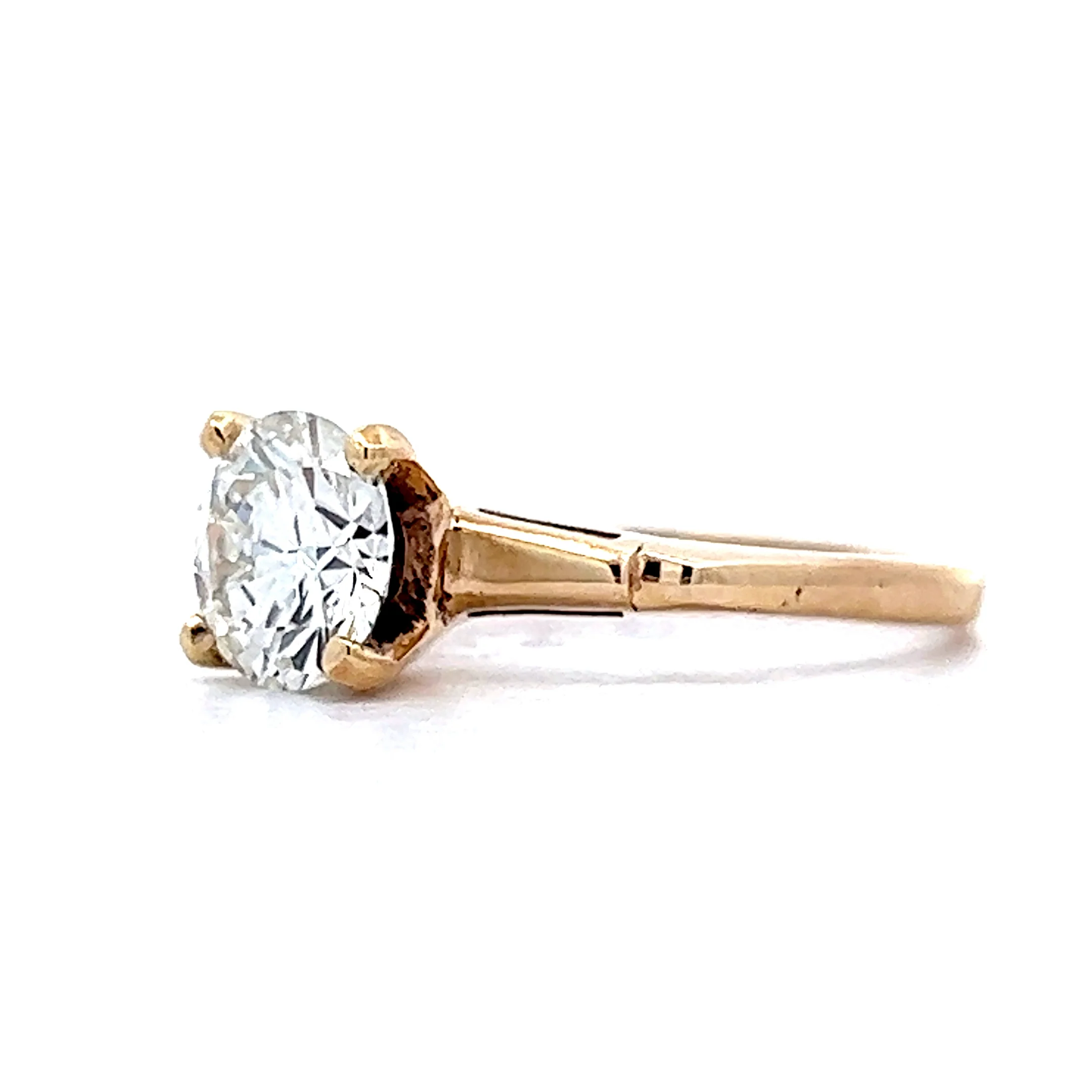 1.33 Round Solitaire Diamond Engagement Ring in 14k Yellow Gold - Image 2