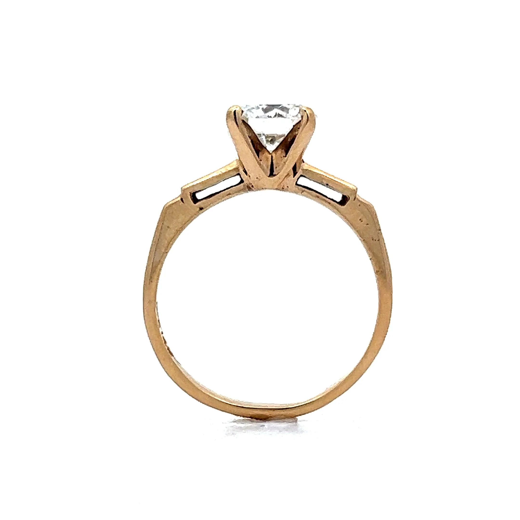 1.33 Round Solitaire Diamond Engagement Ring in 14k Yellow Gold - Image 4
