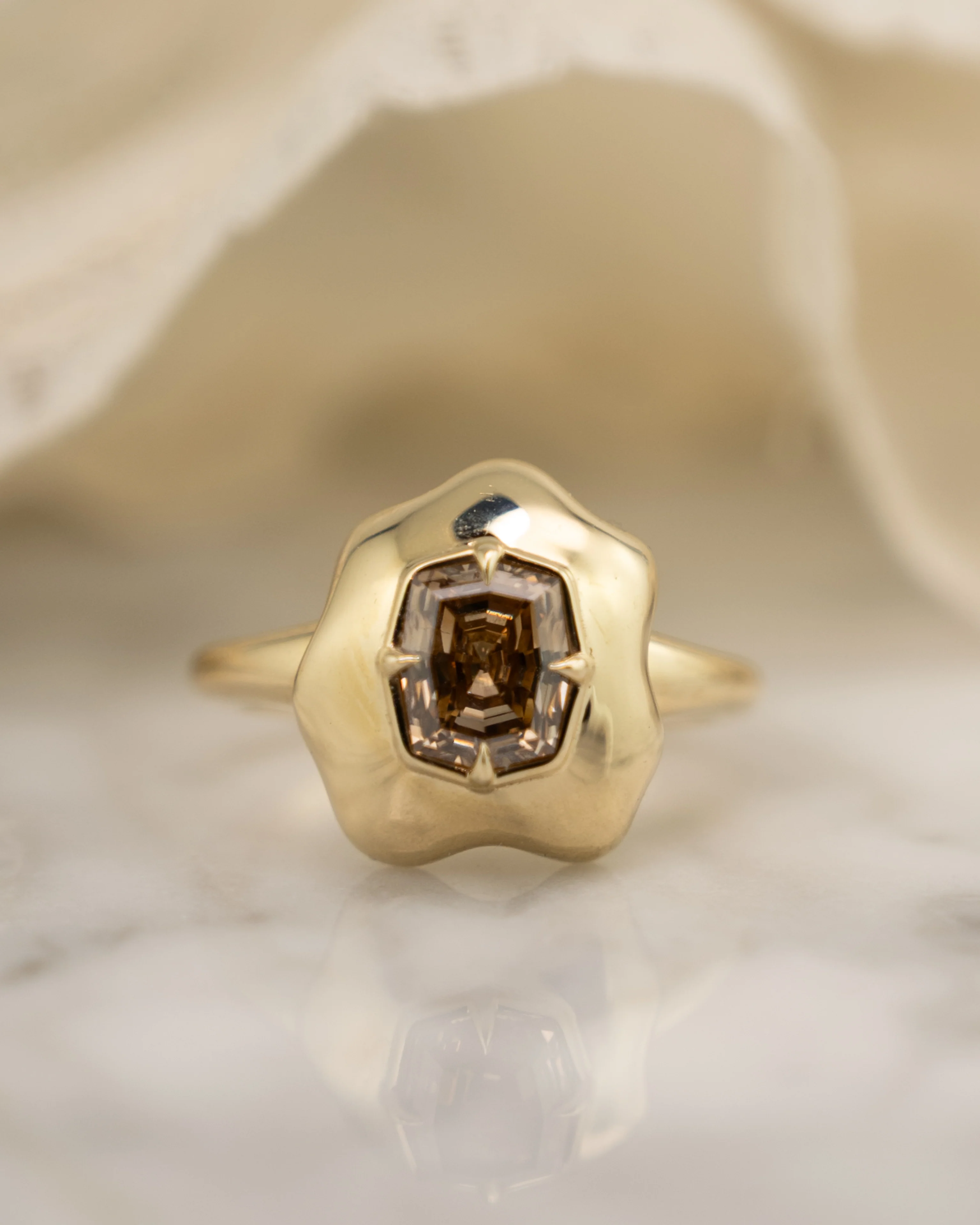 1.34 Cushion Step Diamond Engagement Ring in 14k - Image 6