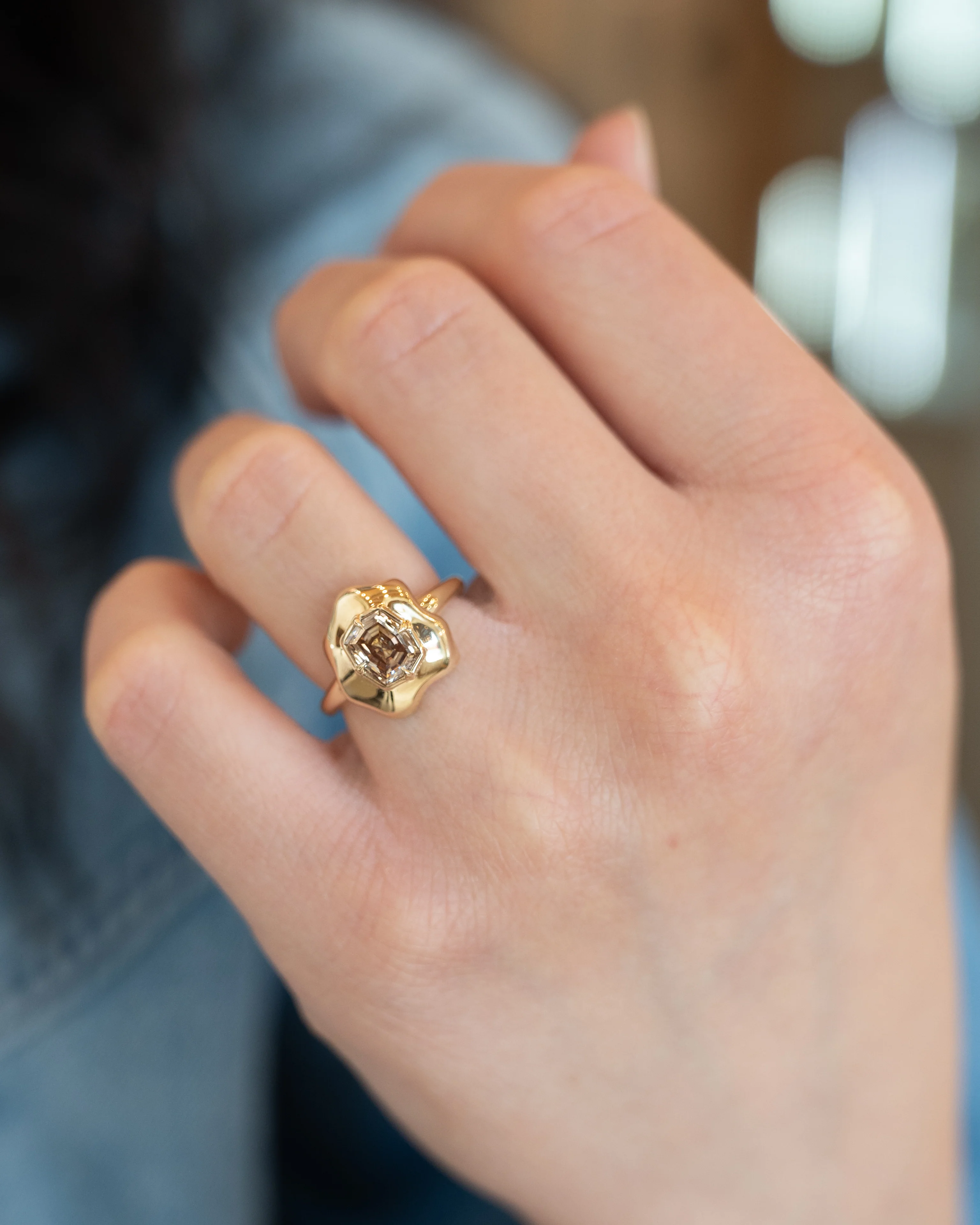 1.34 Cushion Step Diamond Engagement Ring in 14k - Image 7