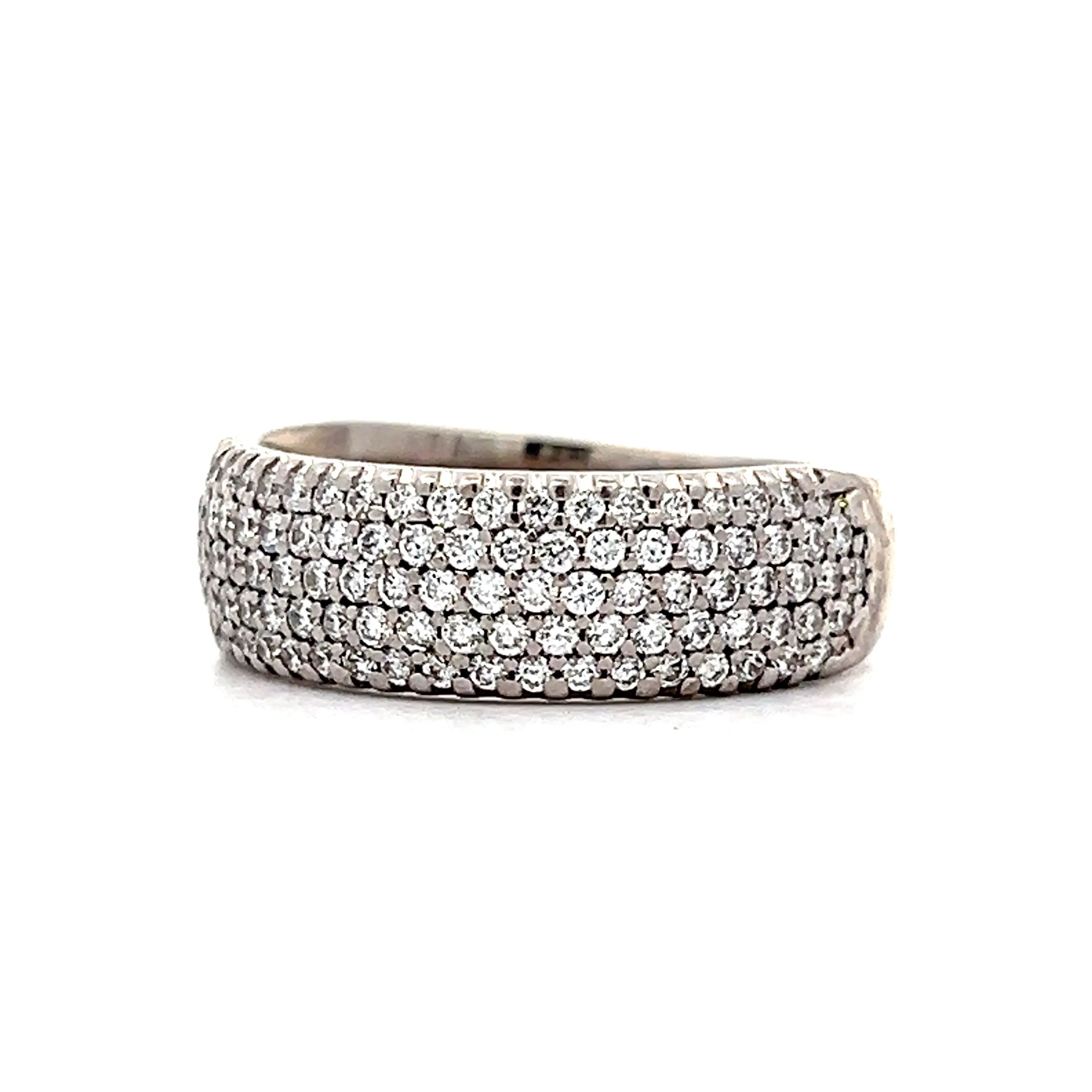 1.34 Wide Pave Diamond Band in 14k White Gold - Image 2