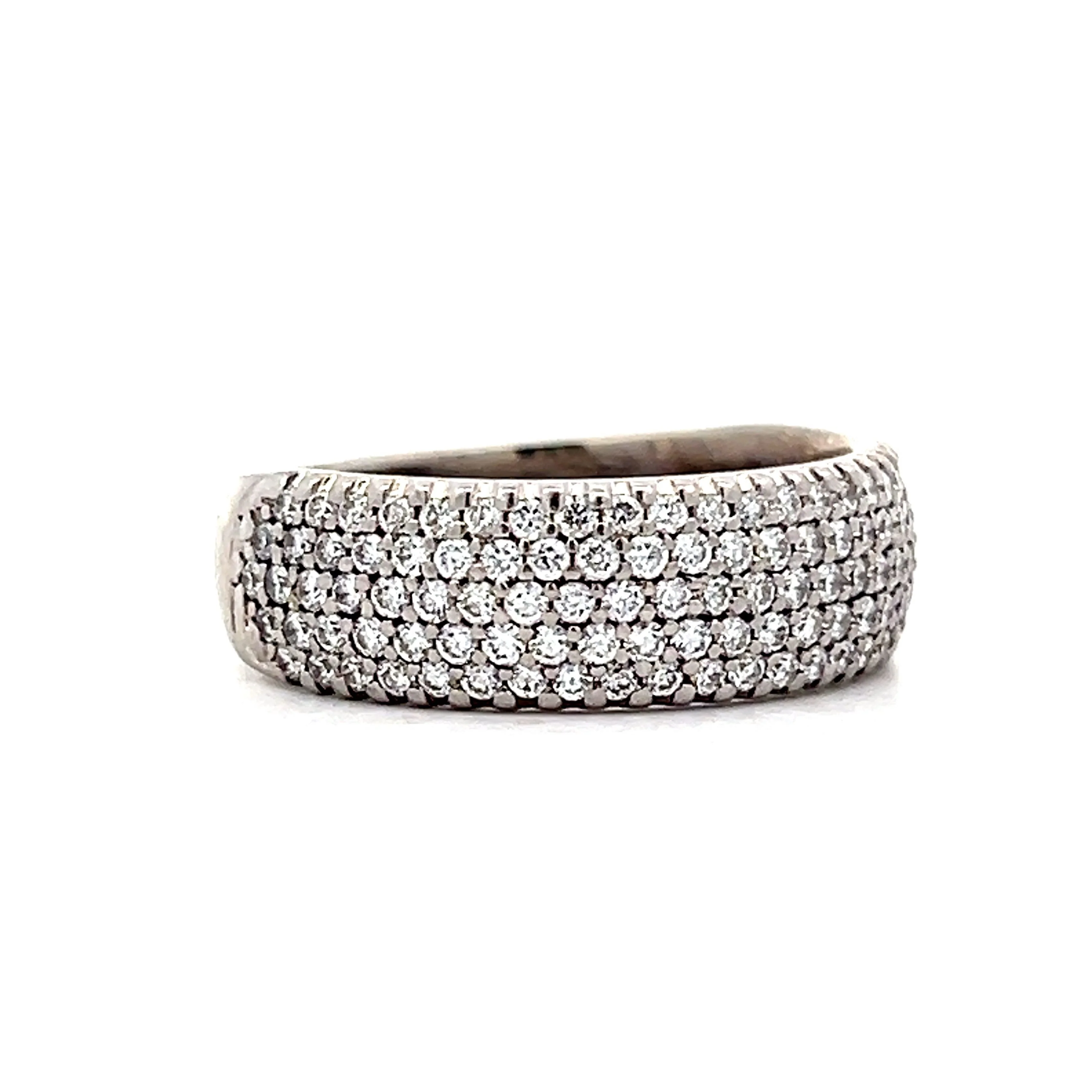 1.34 Wide Pave Diamond Band in 14k White Gold - Image 3