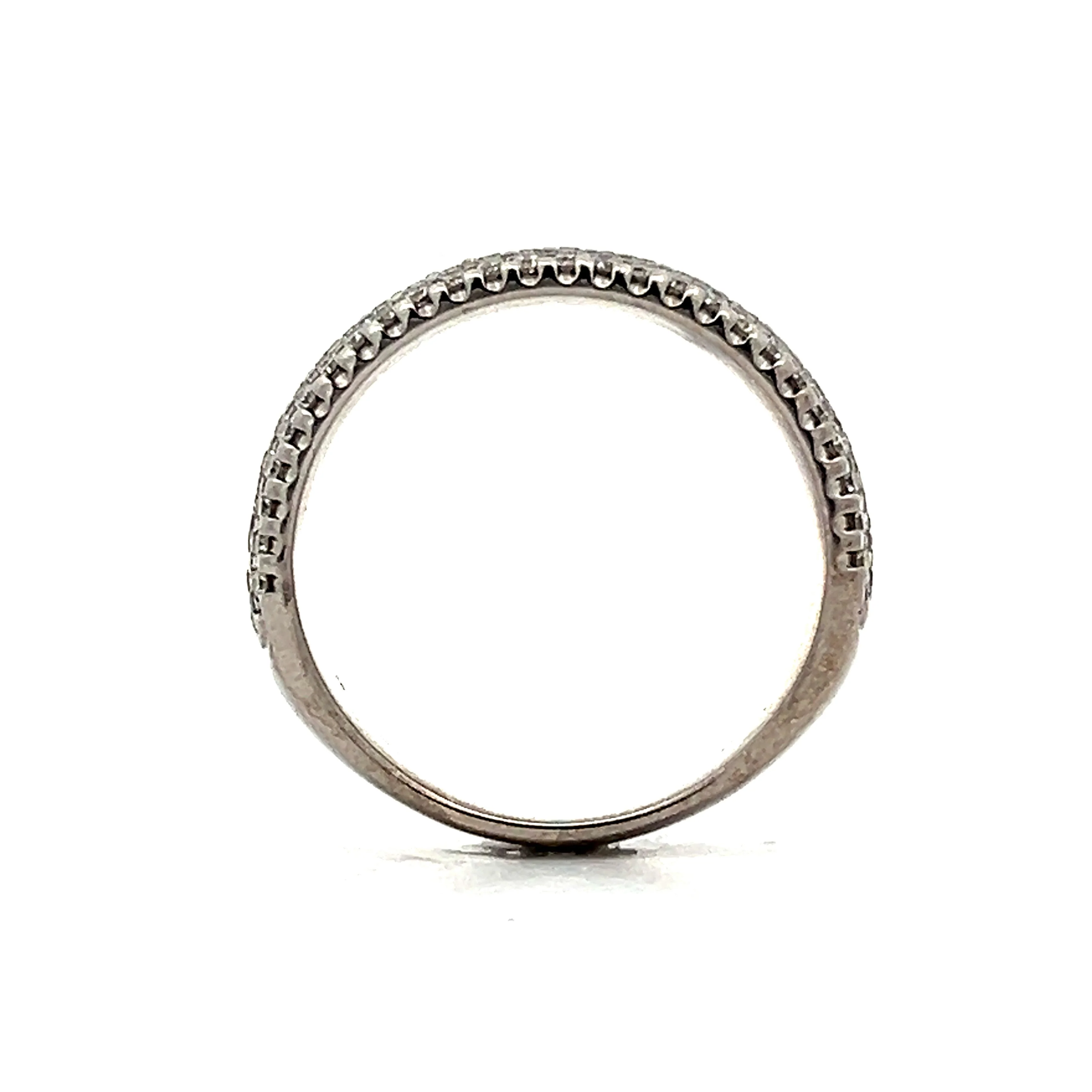 1.34 Wide Pave Diamond Band in 14k White Gold - Image 4