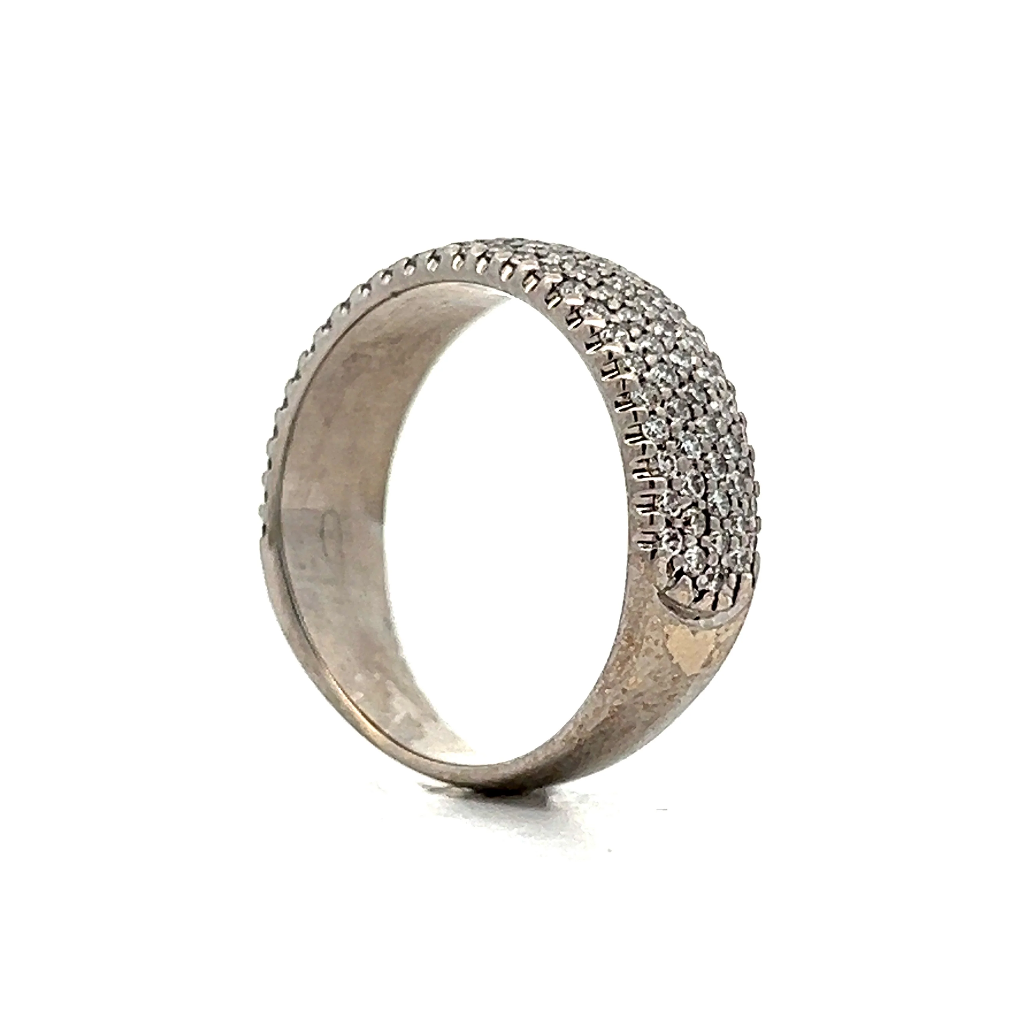 1.34 Wide Pave Diamond Band in 14k White Gold - Image 5