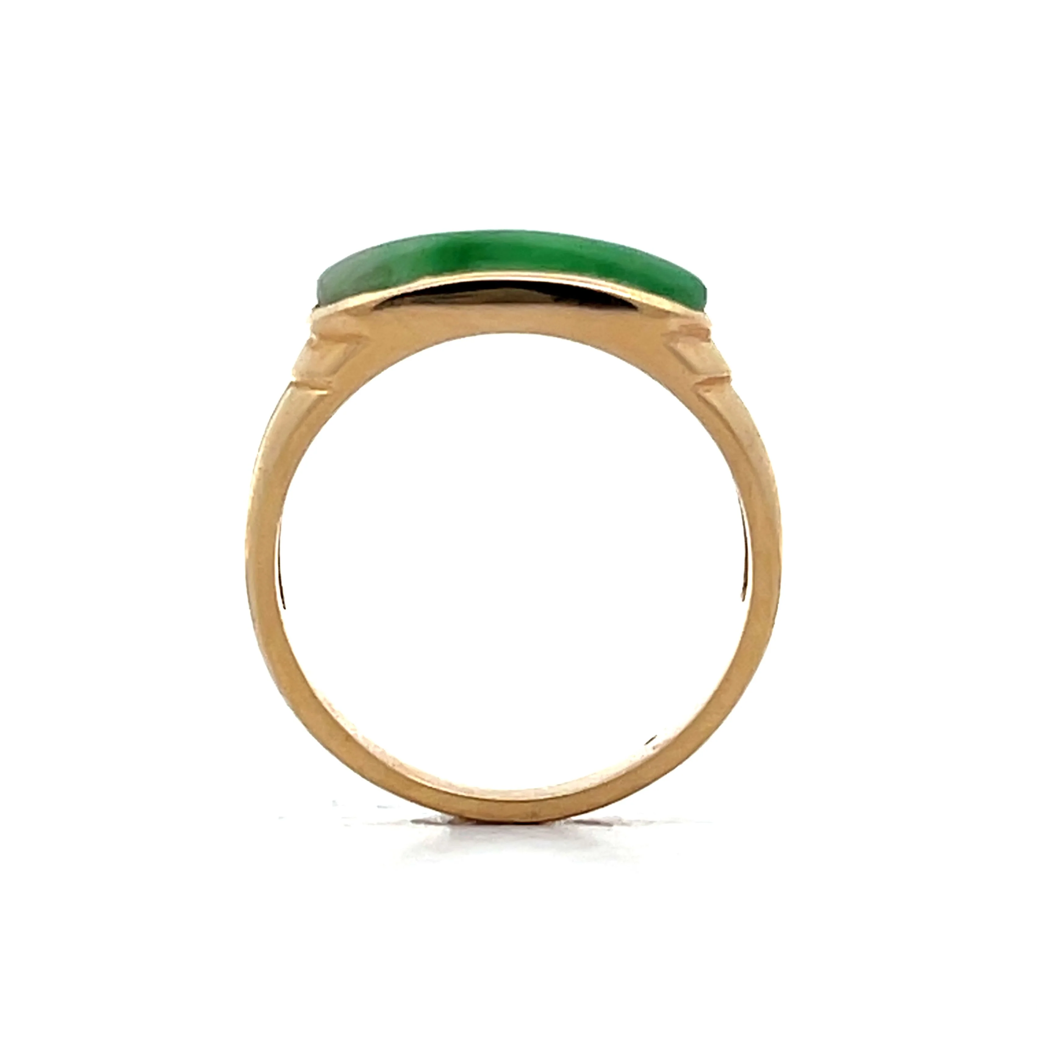 1.35 Cabochon Jade Saddleback Cocktail Ring in 14k - Image 4