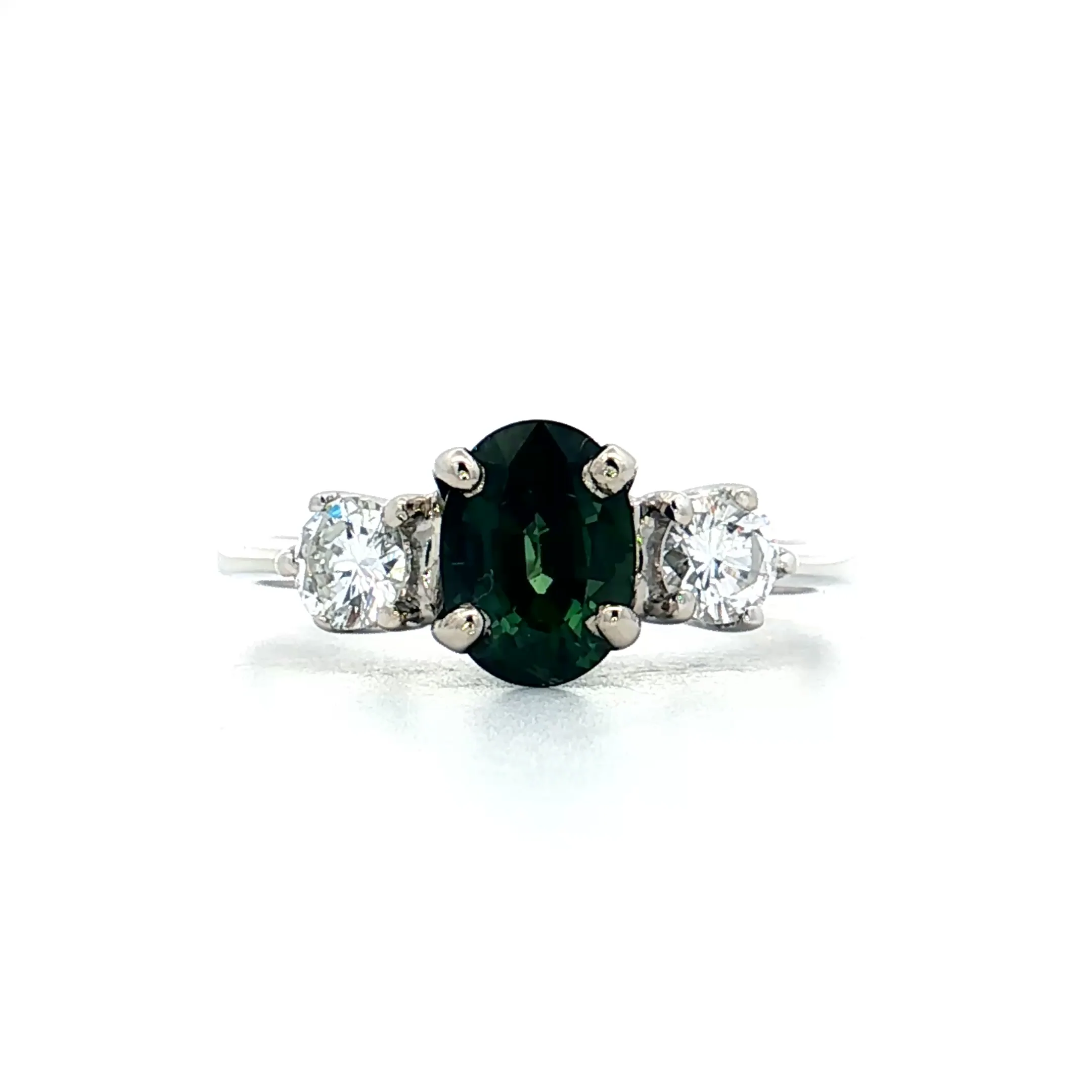 1.35 Oval Sapphire & Diamond Engagement Ring 14k
