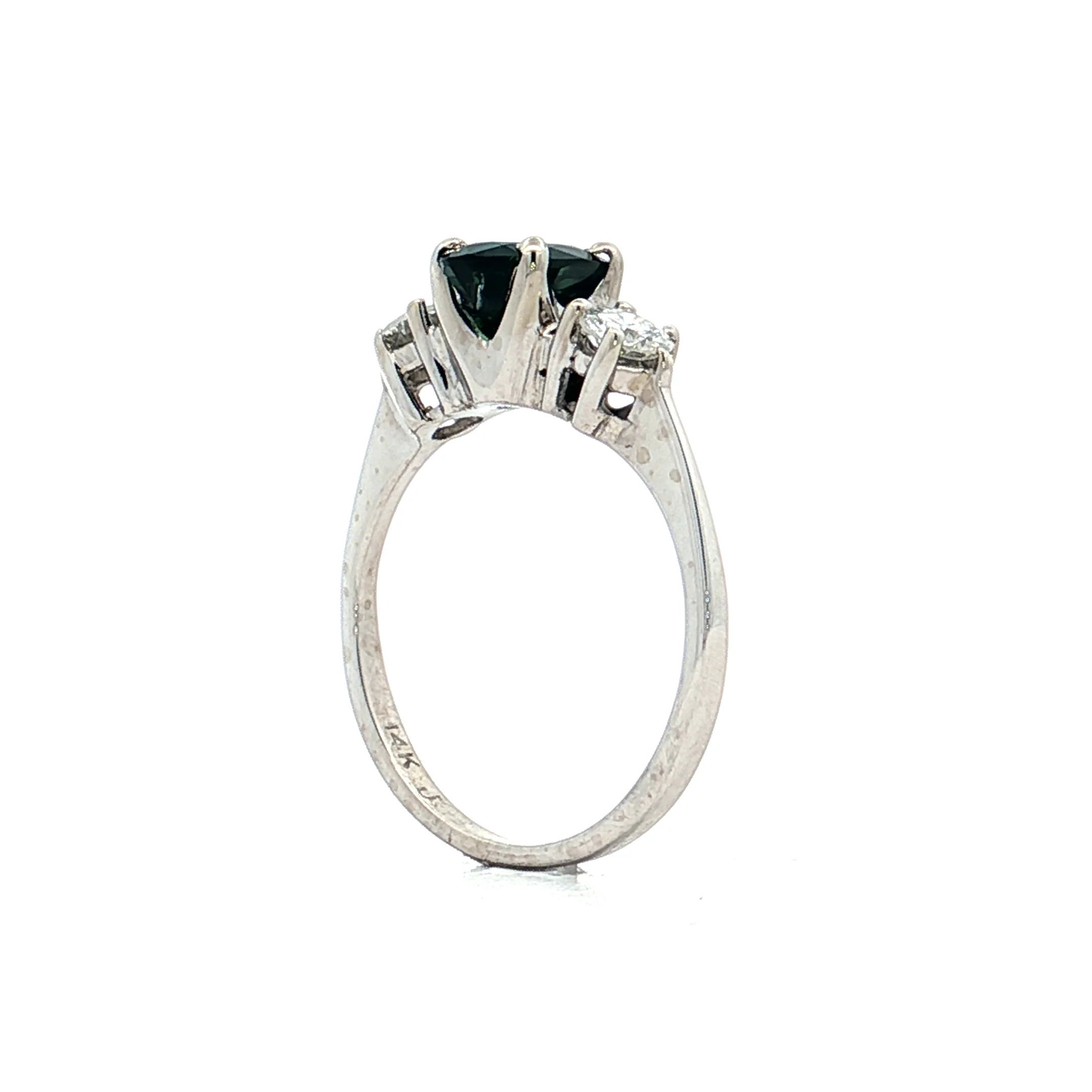 1.35 Oval Sapphire & Diamond Engagement Ring 14k - Image 5