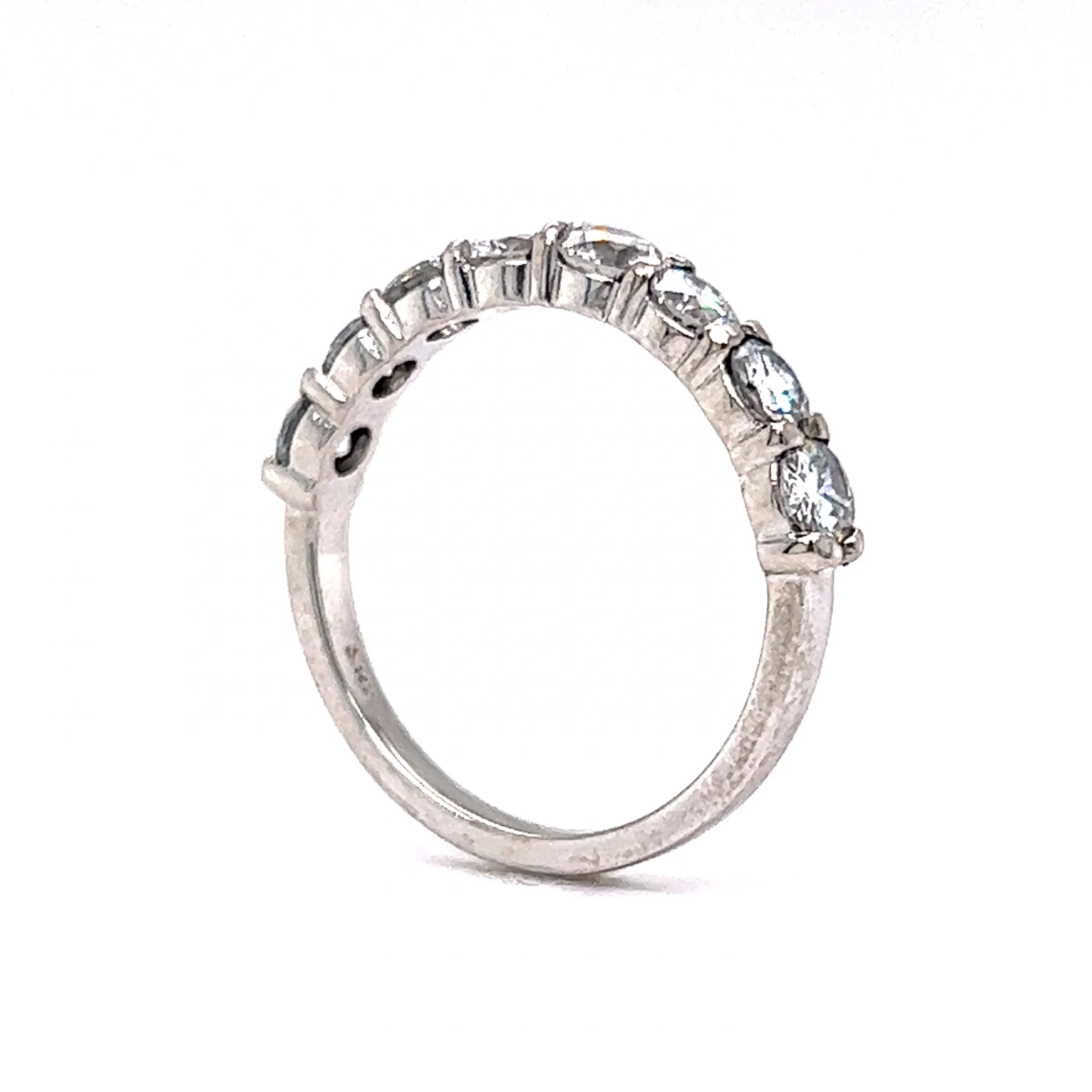 1.35 Round Brilliant Cut Diamond Wedding Band in 14k White Gold - Image 5