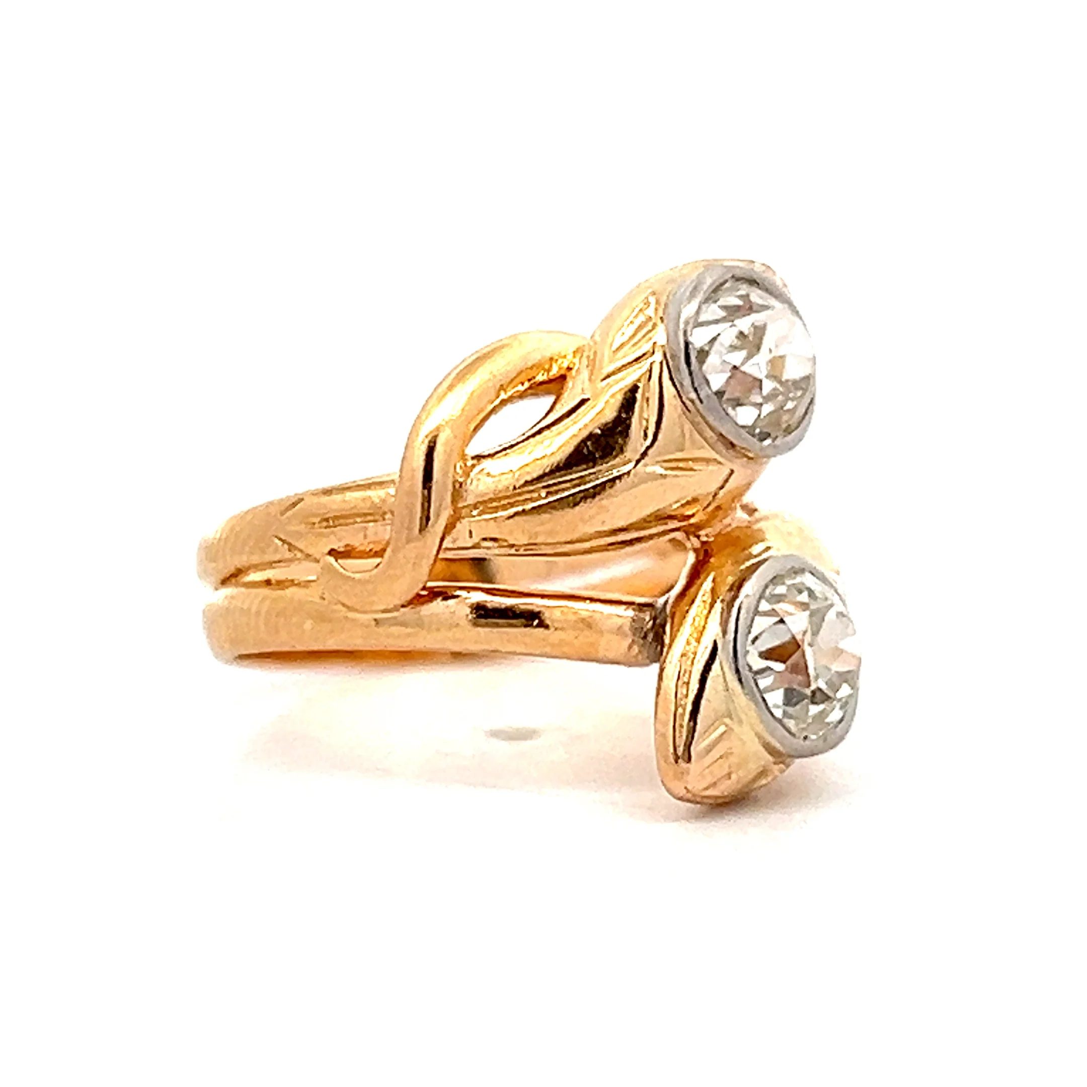 1.35 Victorian Diamond Snake Passby Ring in 18k - Image 3