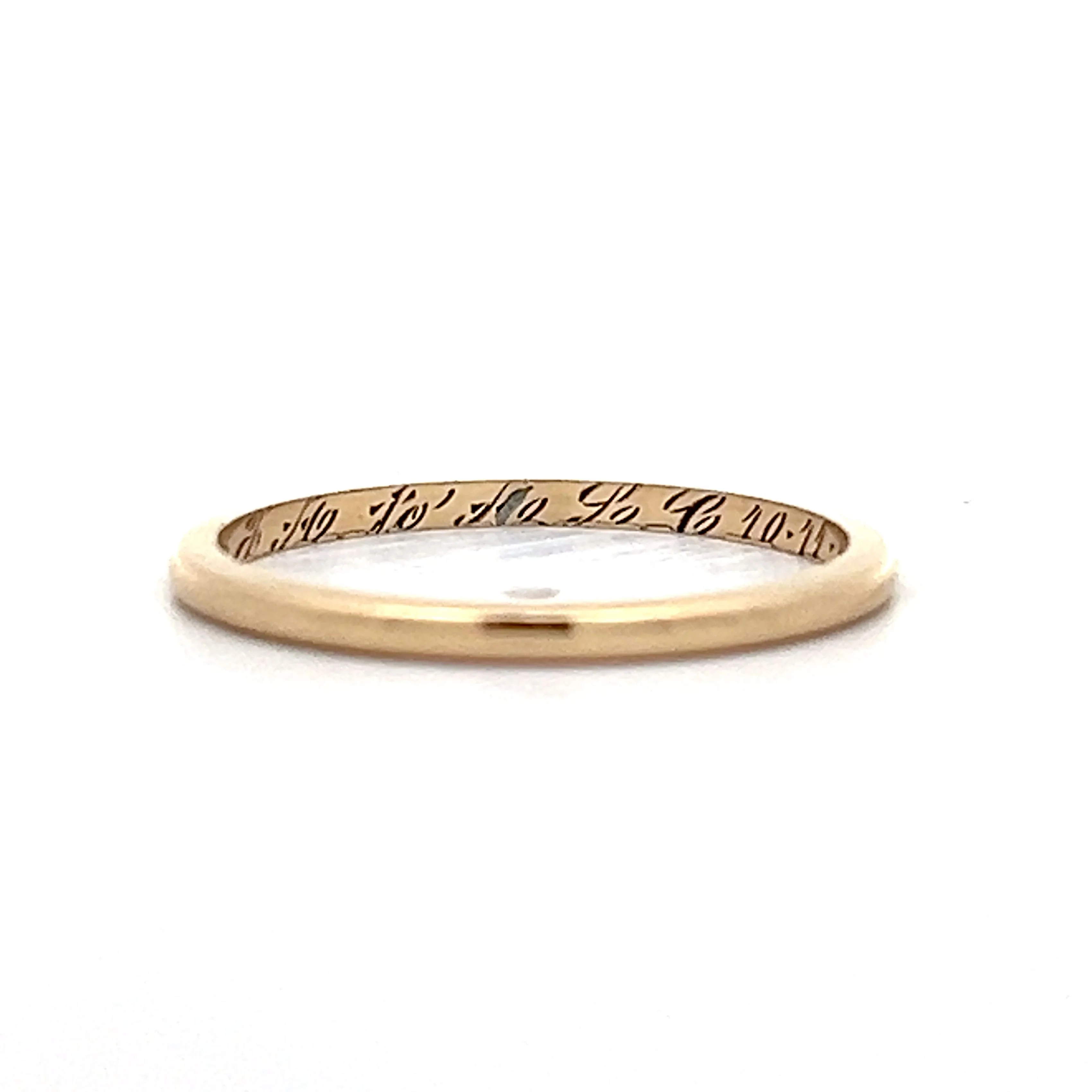 1.35mm Vintage Wedding Band in 14k Yellow Gold