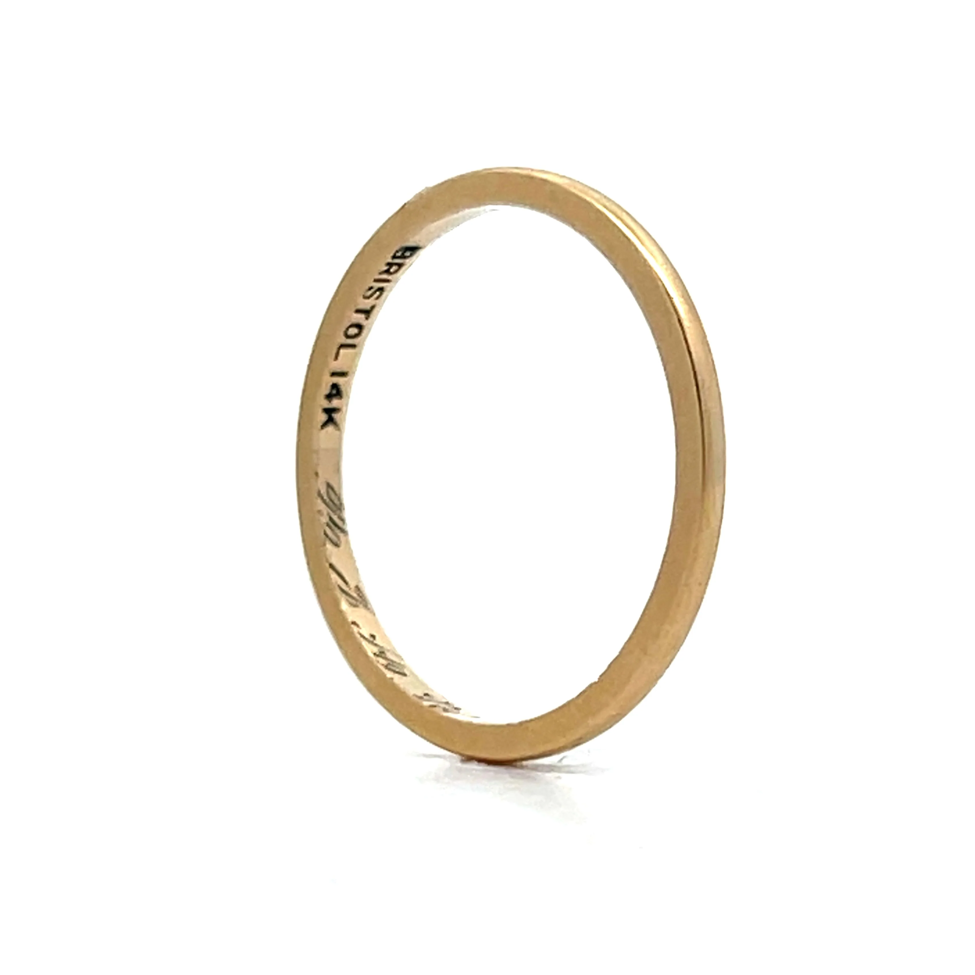 1.35mm Vintage Wedding Band in 14k Yellow Gold - Image 5