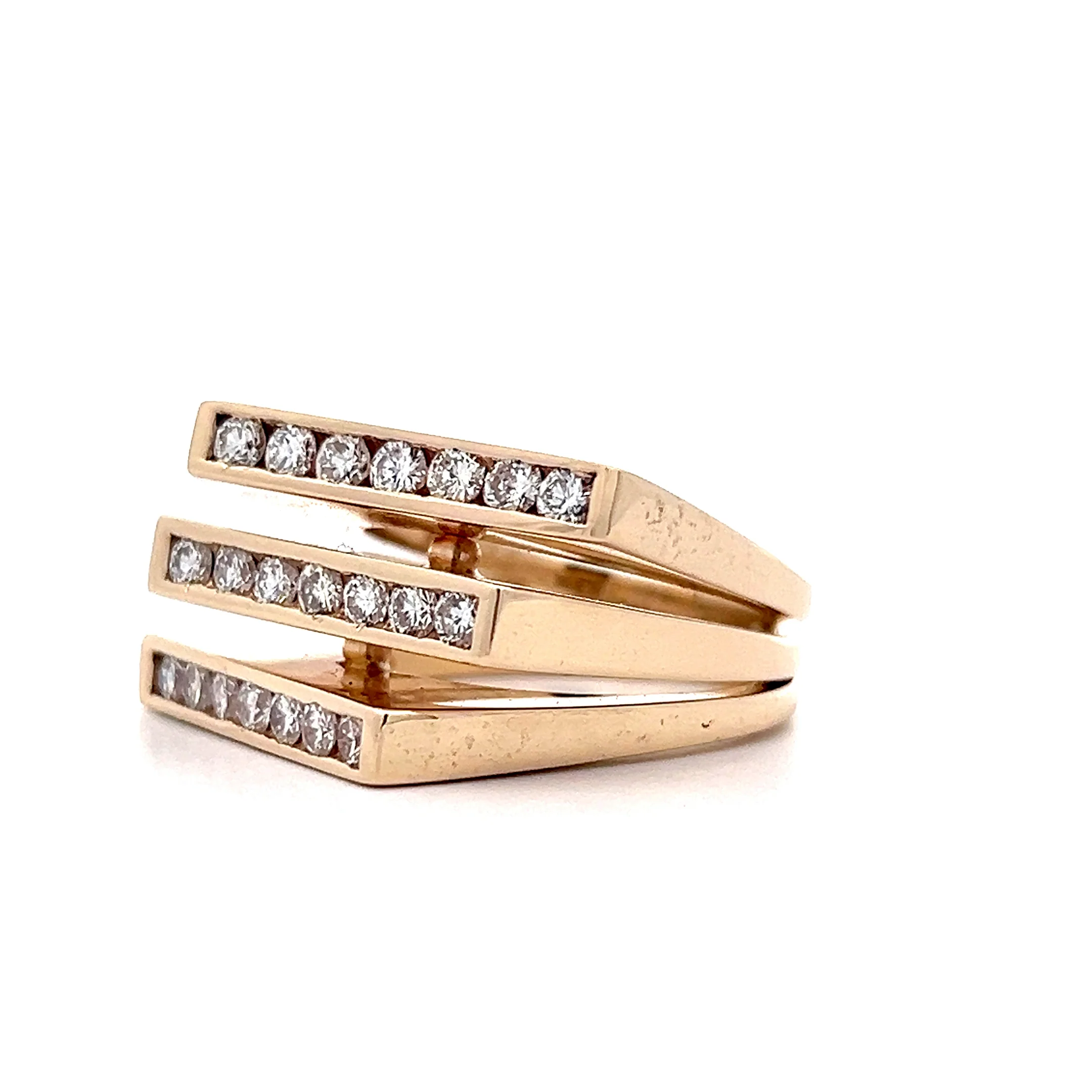 1.36 Diamond Stacking Cocktail Ring in 14k Yellow Gold - Image 2