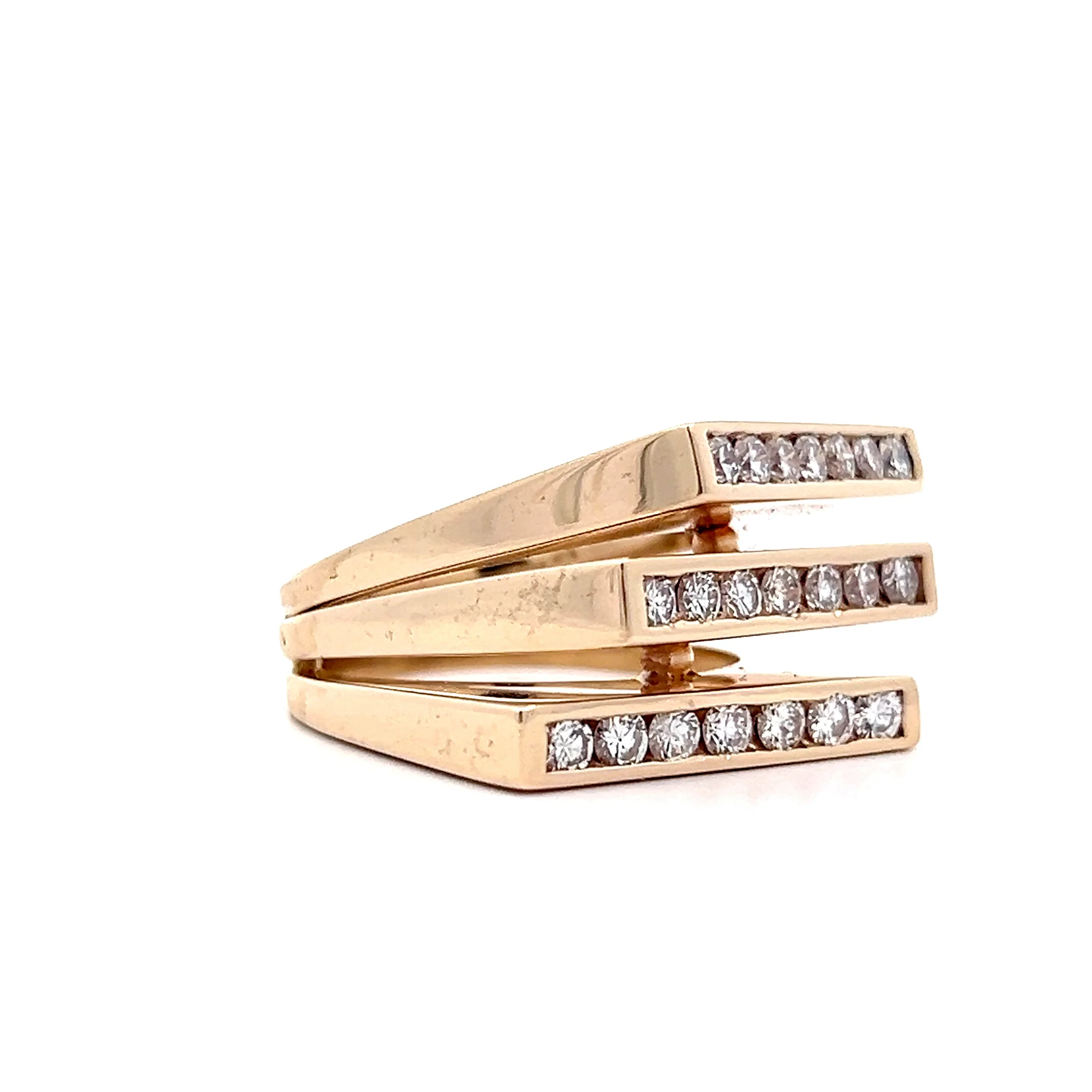 1.36 Diamond Stacking Cocktail Ring in 14k Yellow Gold - Image 3