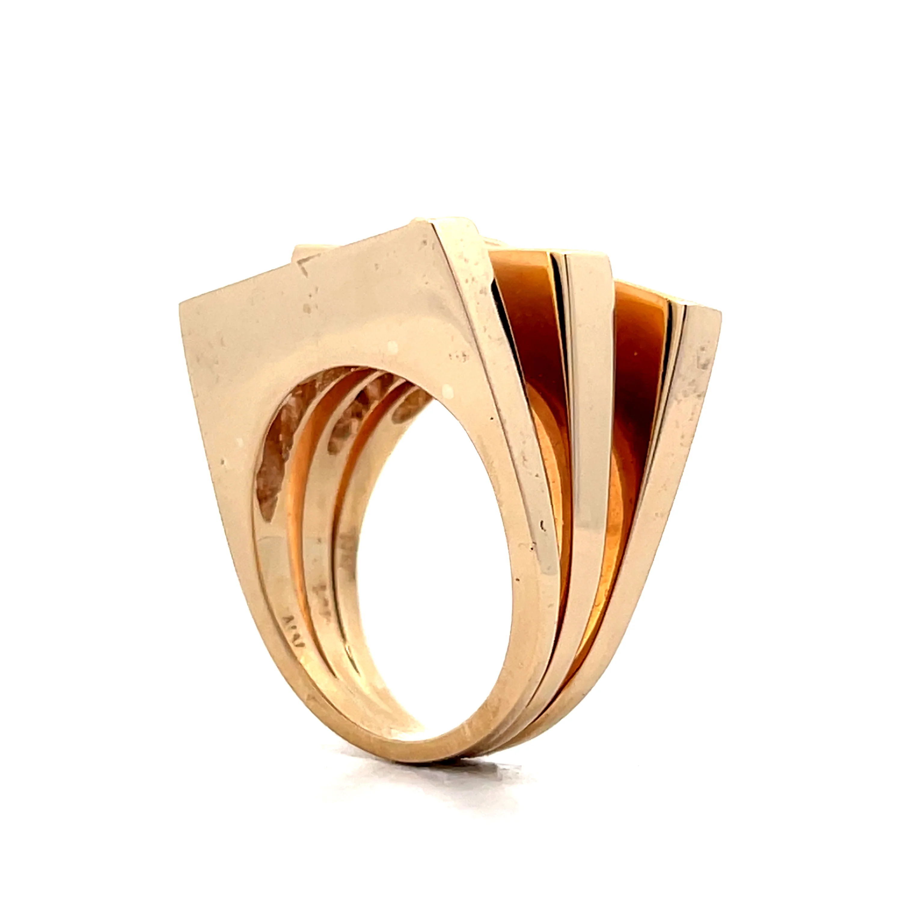 1.36 Diamond Stacking Cocktail Ring in 14k Yellow Gold - Image 5