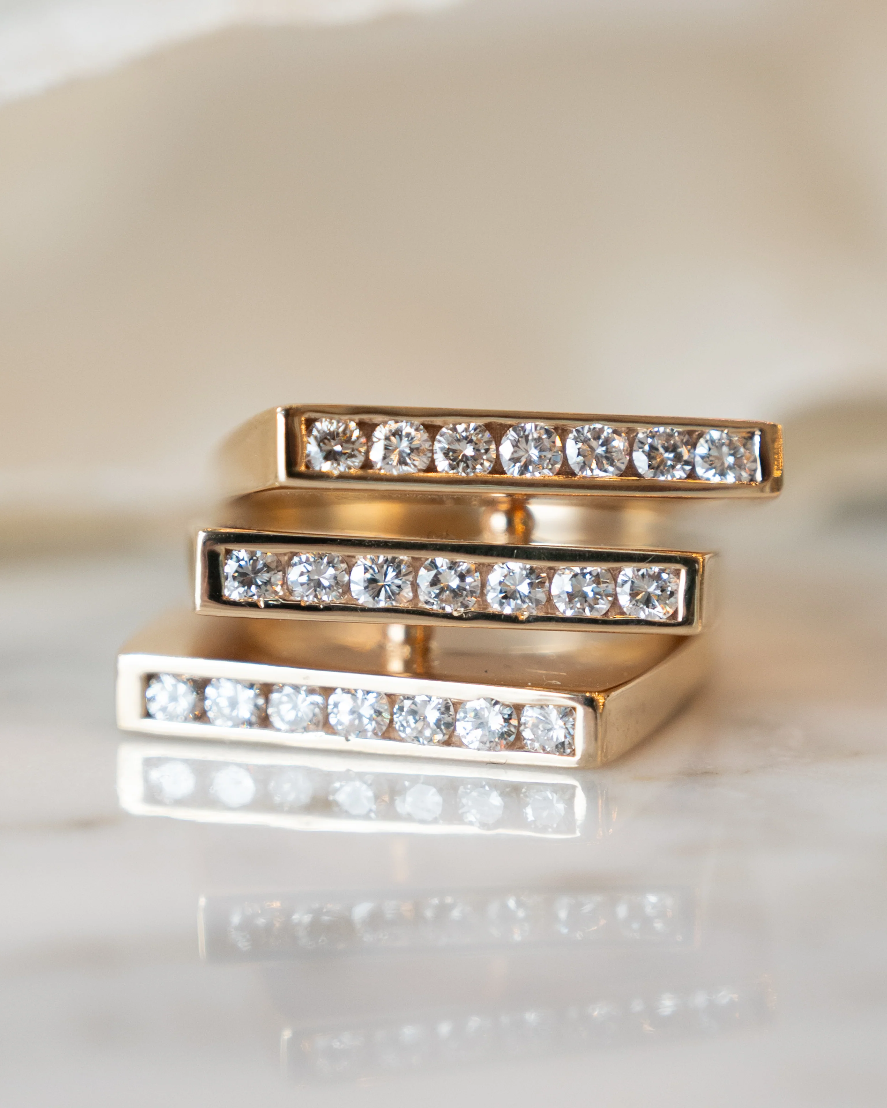 1.36 Diamond Stacking Cocktail Ring in 14k Yellow Gold - Image 6