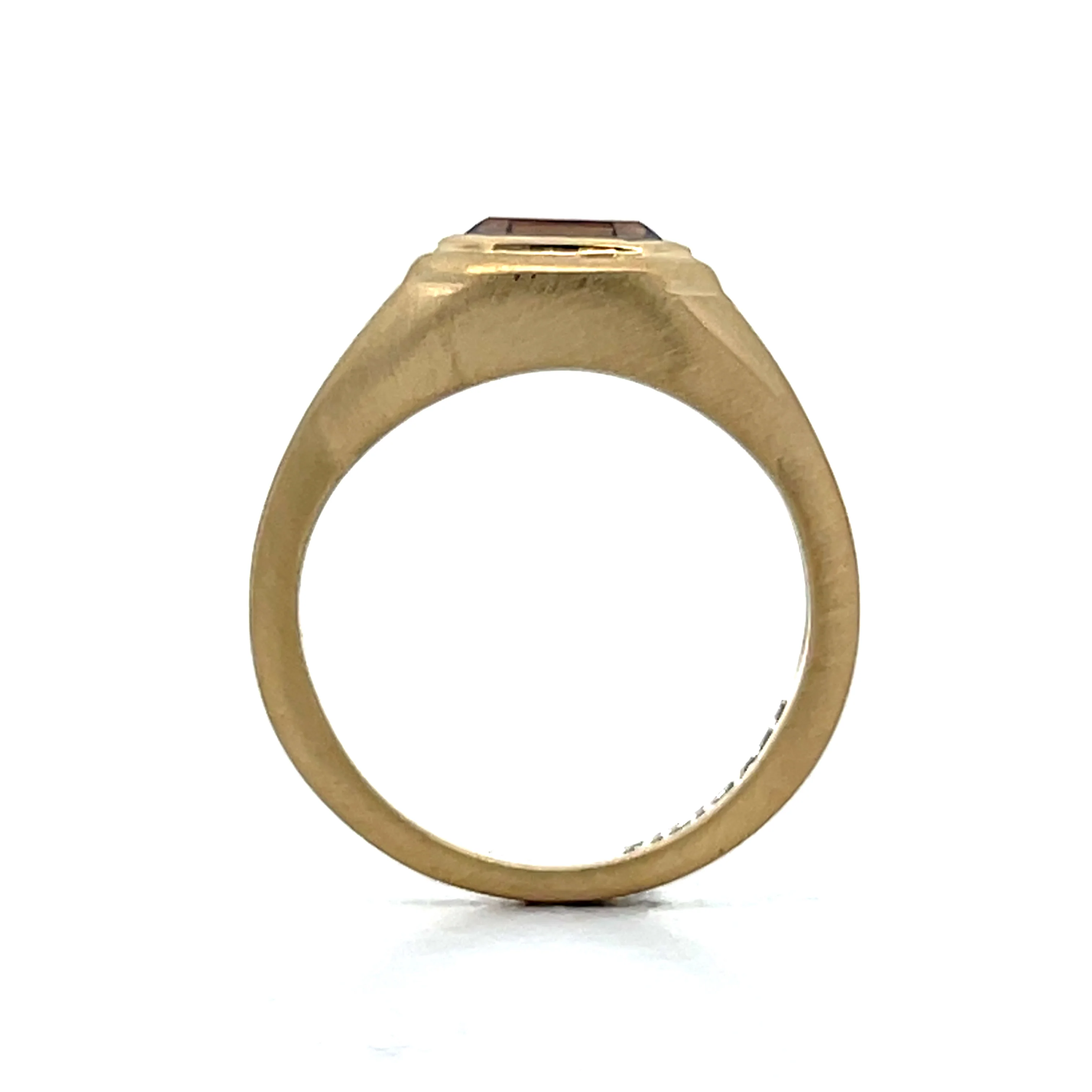 1.36 Emerald Cut Fancy Brown Diamond Engagement Ring in 14k - Image 4
