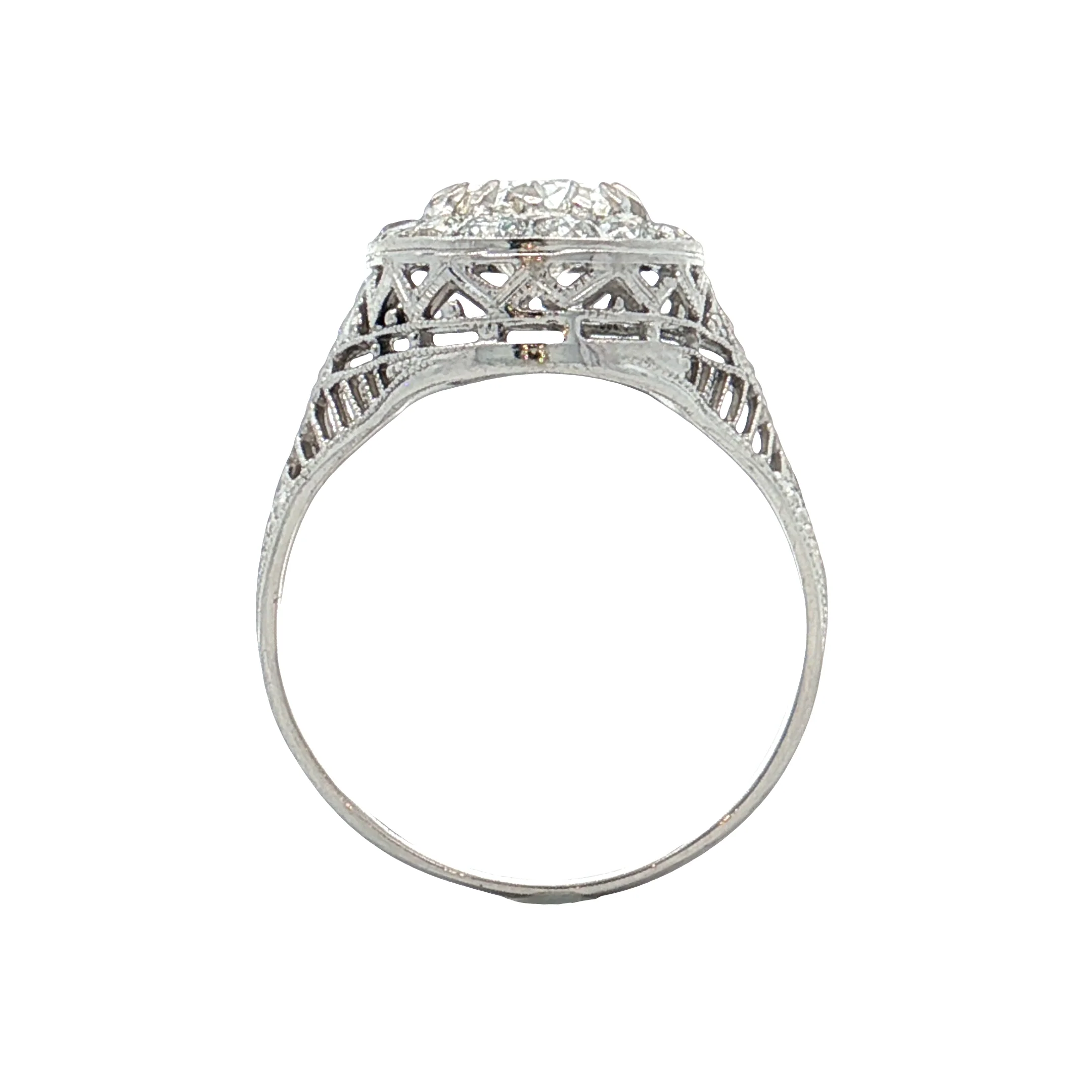 1.37 GIA Antique Oval Diamond Engagement Ring 18k - Image 4