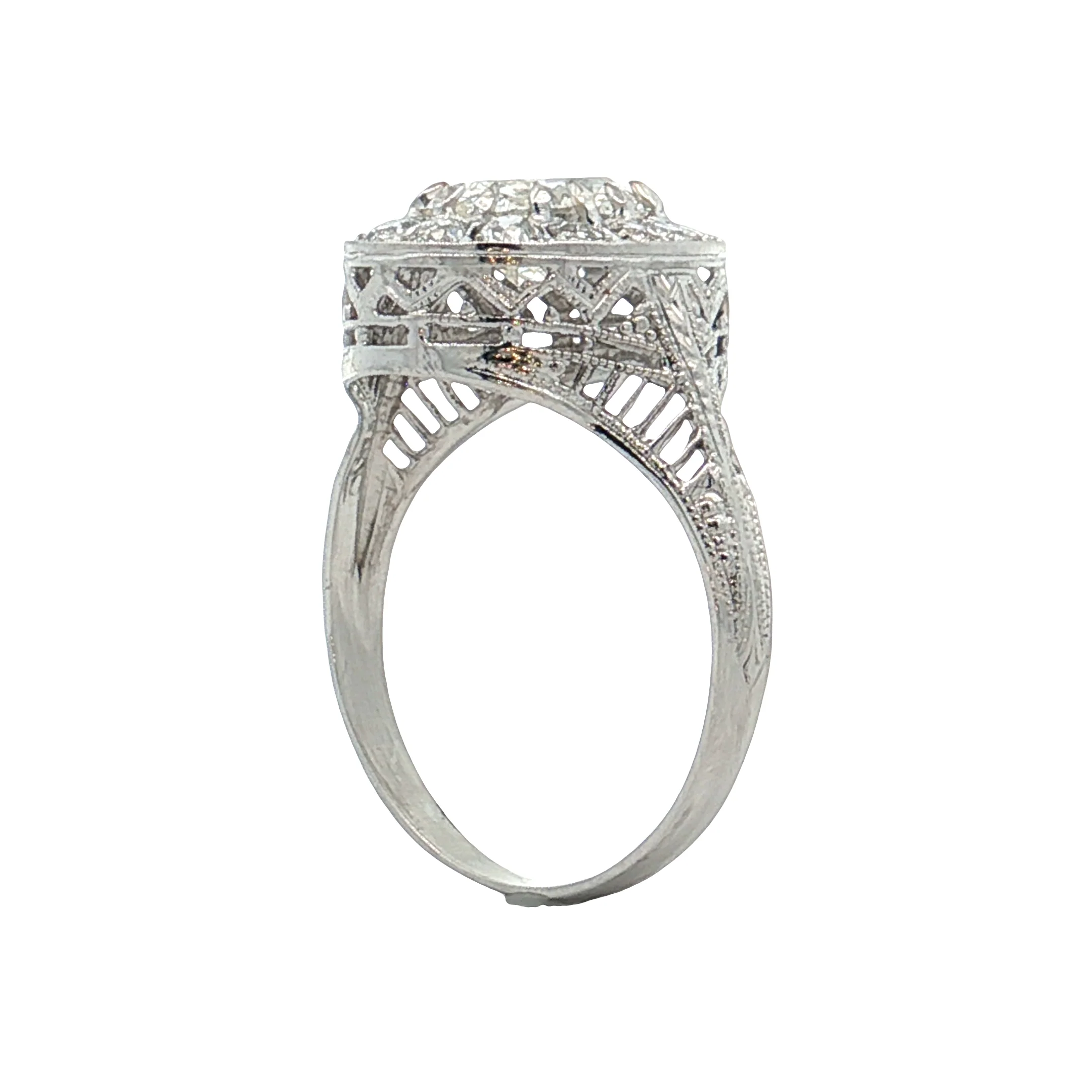 1.37 GIA Antique Oval Diamond Engagement Ring 18k - Image 5