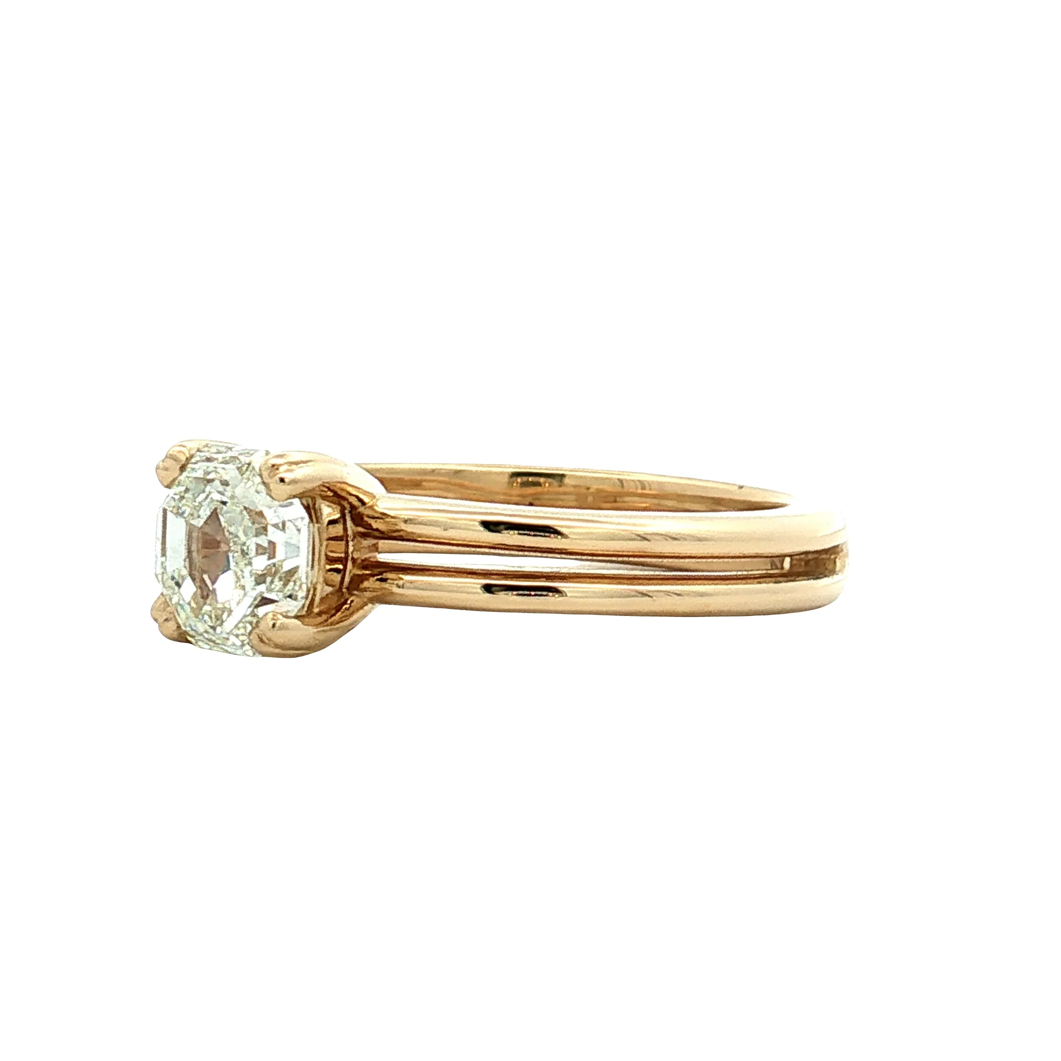 1.37 GIA Octagon Step Cut Diamond Engagement Ring 14k - Image 2