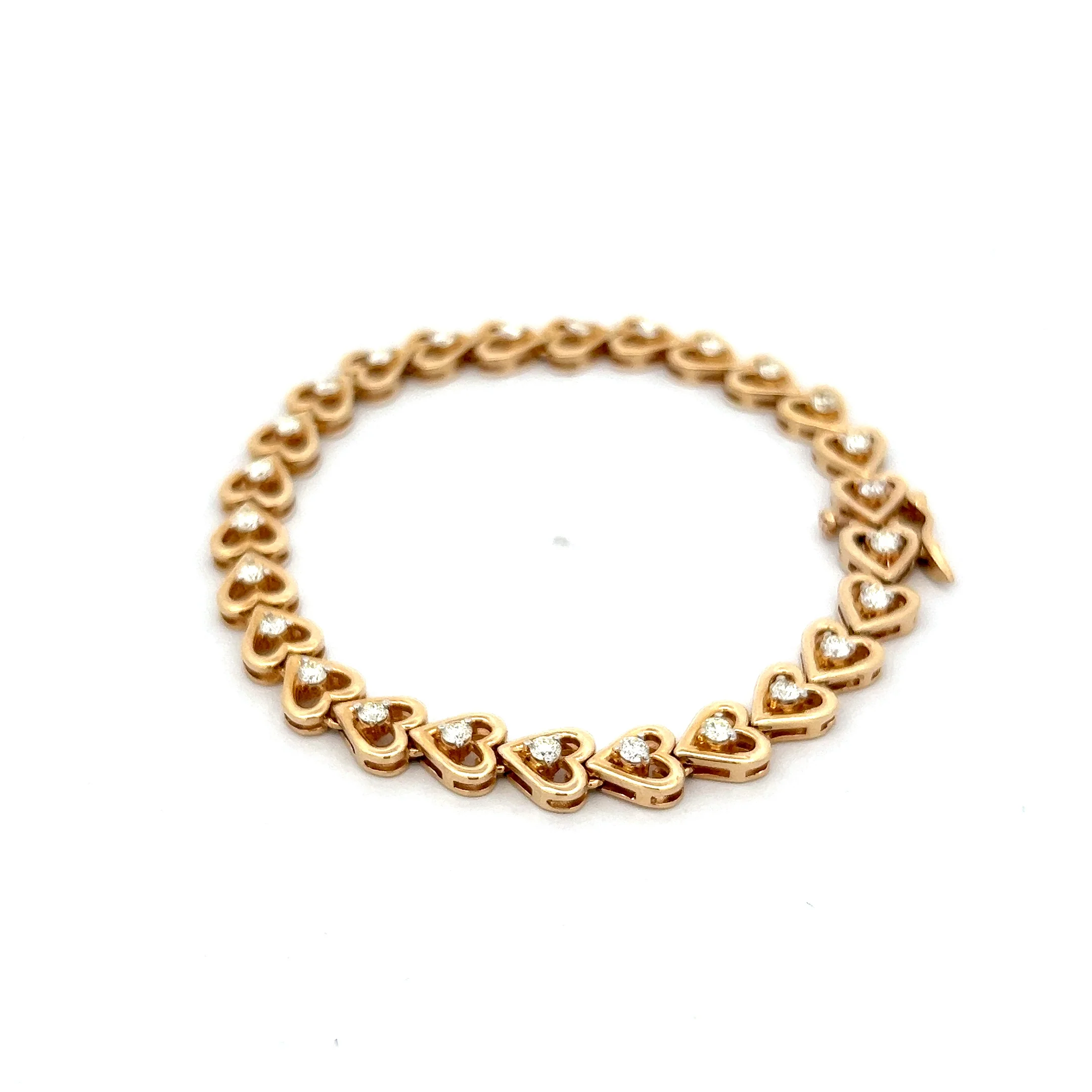 1.37 Heart Link Bracelet in 14k Yellow Gold - Image 2