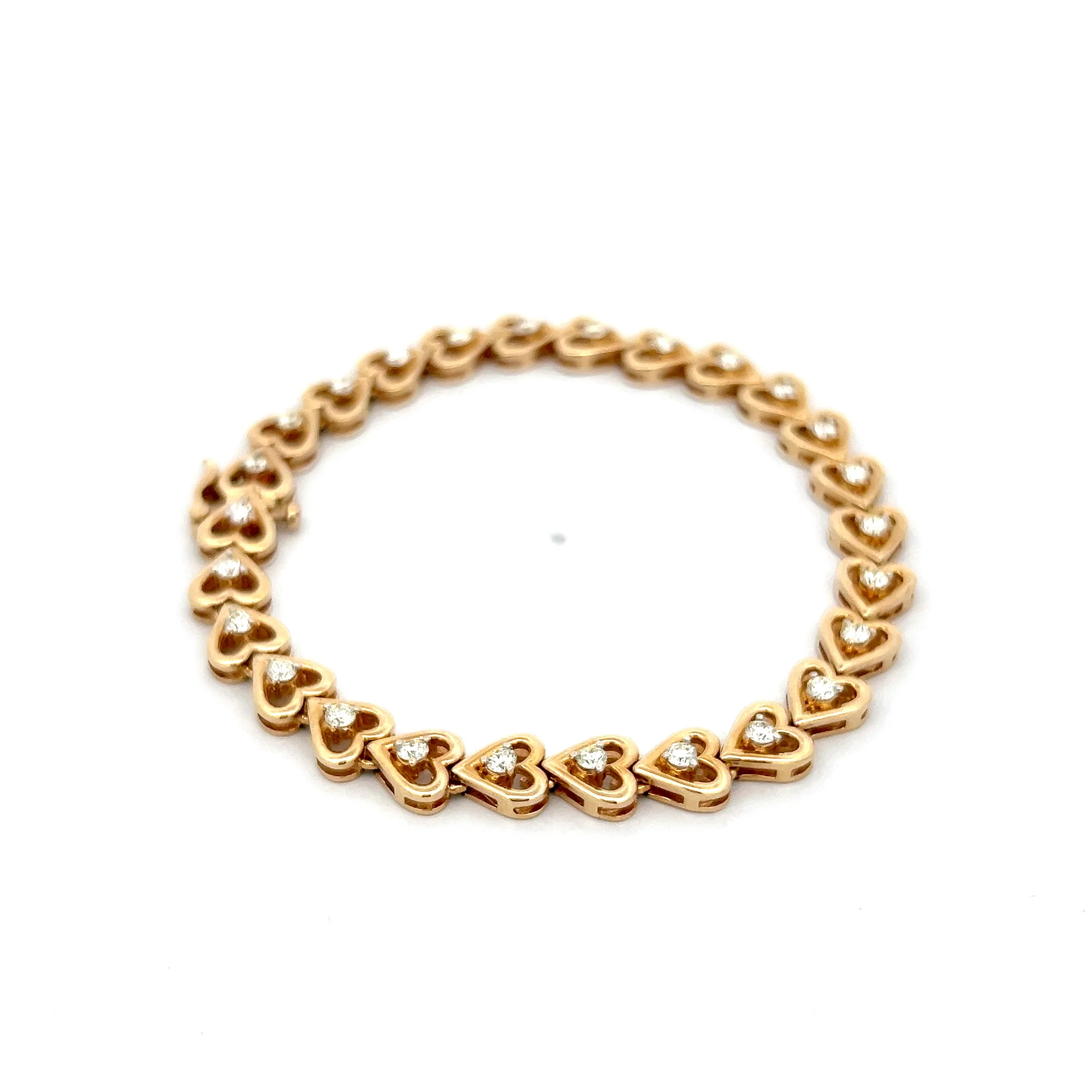 1.37 Heart Link Bracelet in 14k Yellow Gold - Image 3