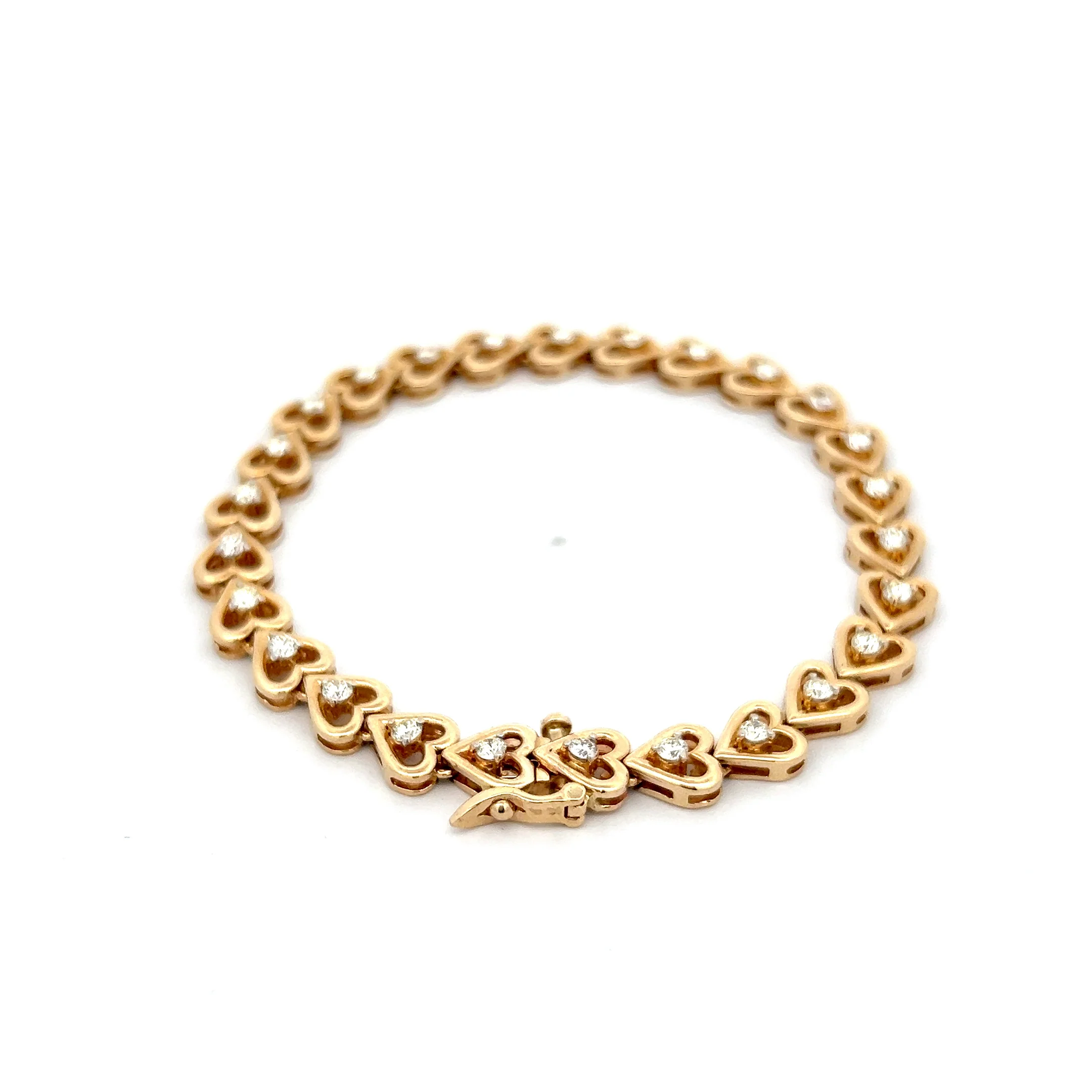 1.37 Heart Link Bracelet in 14k Yellow Gold - Image 4