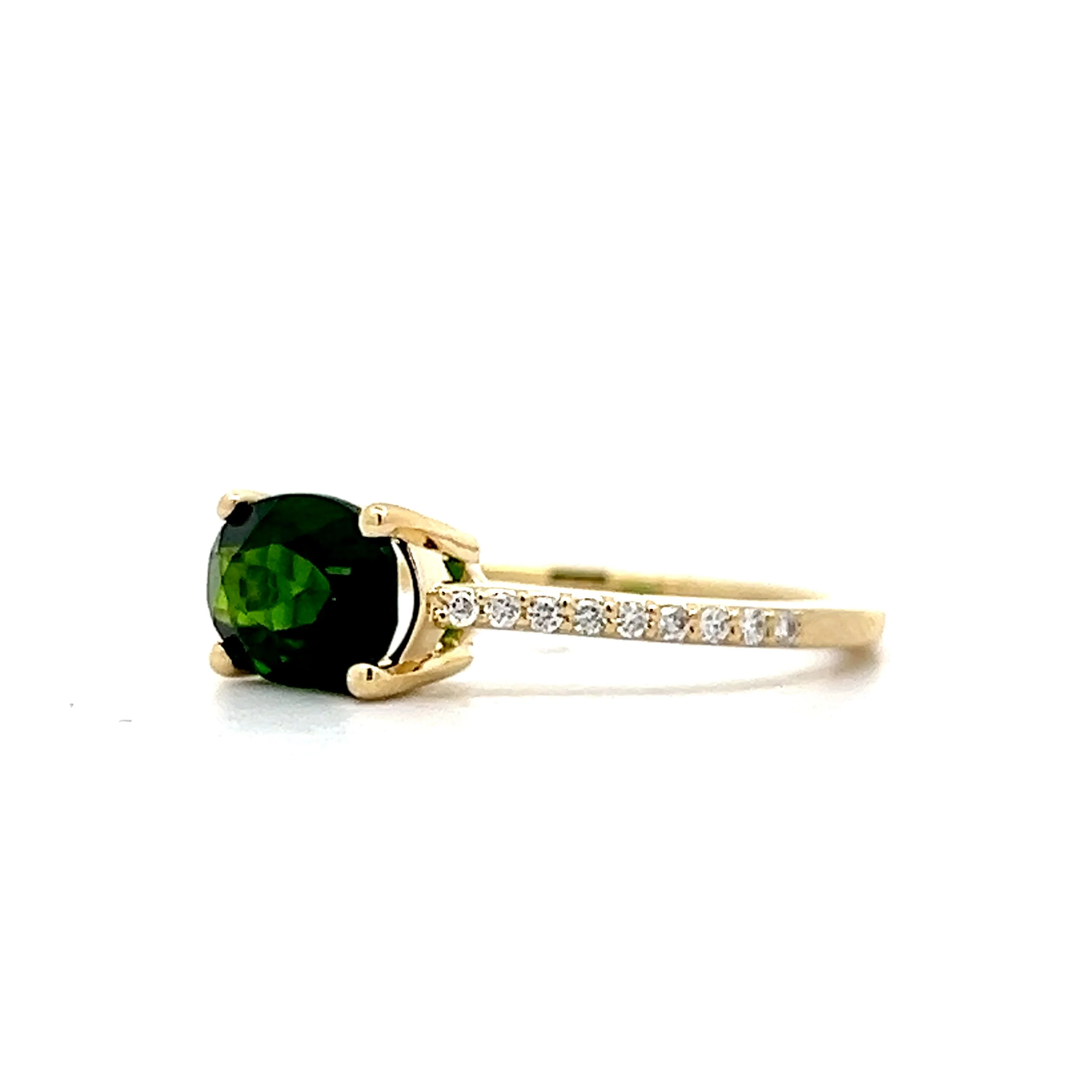 1.37 Oval Tsavorite Garnet Stacking Ring in 14k - Image 2