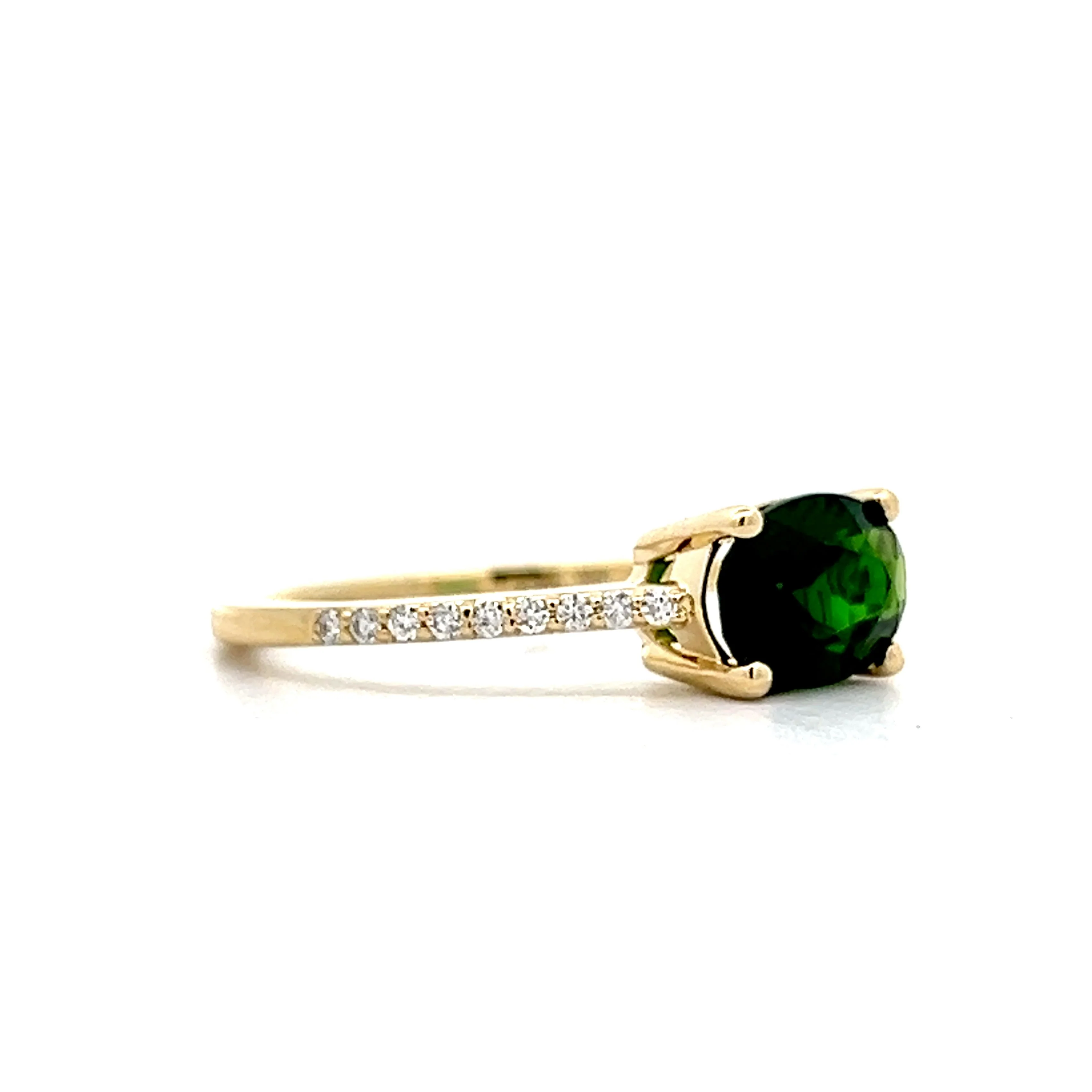 1.37 Oval Tsavorite Garnet Stacking Ring in 14k - Image 3
