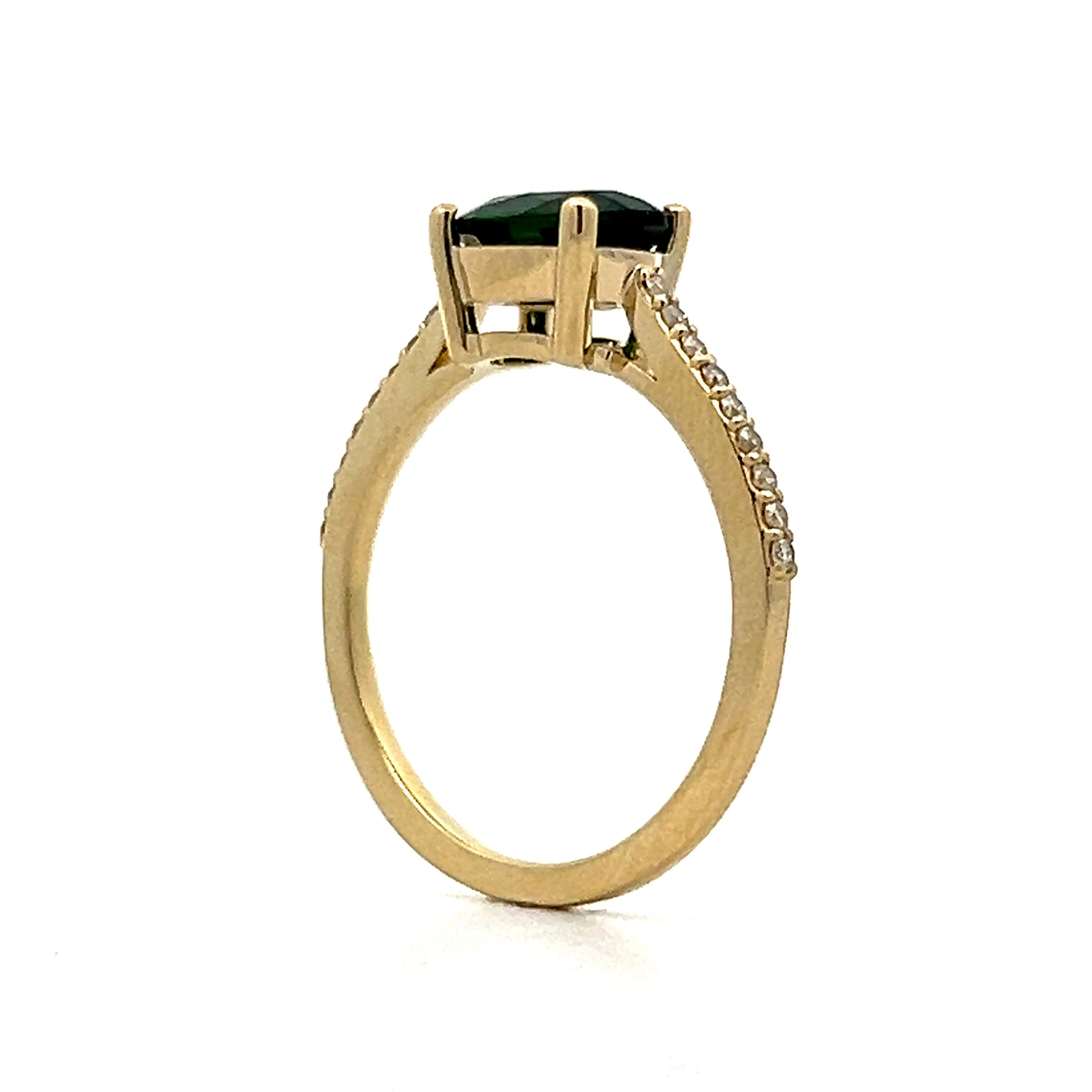 1.37 Oval Tsavorite Garnet Stacking Ring in 14k - Image 4