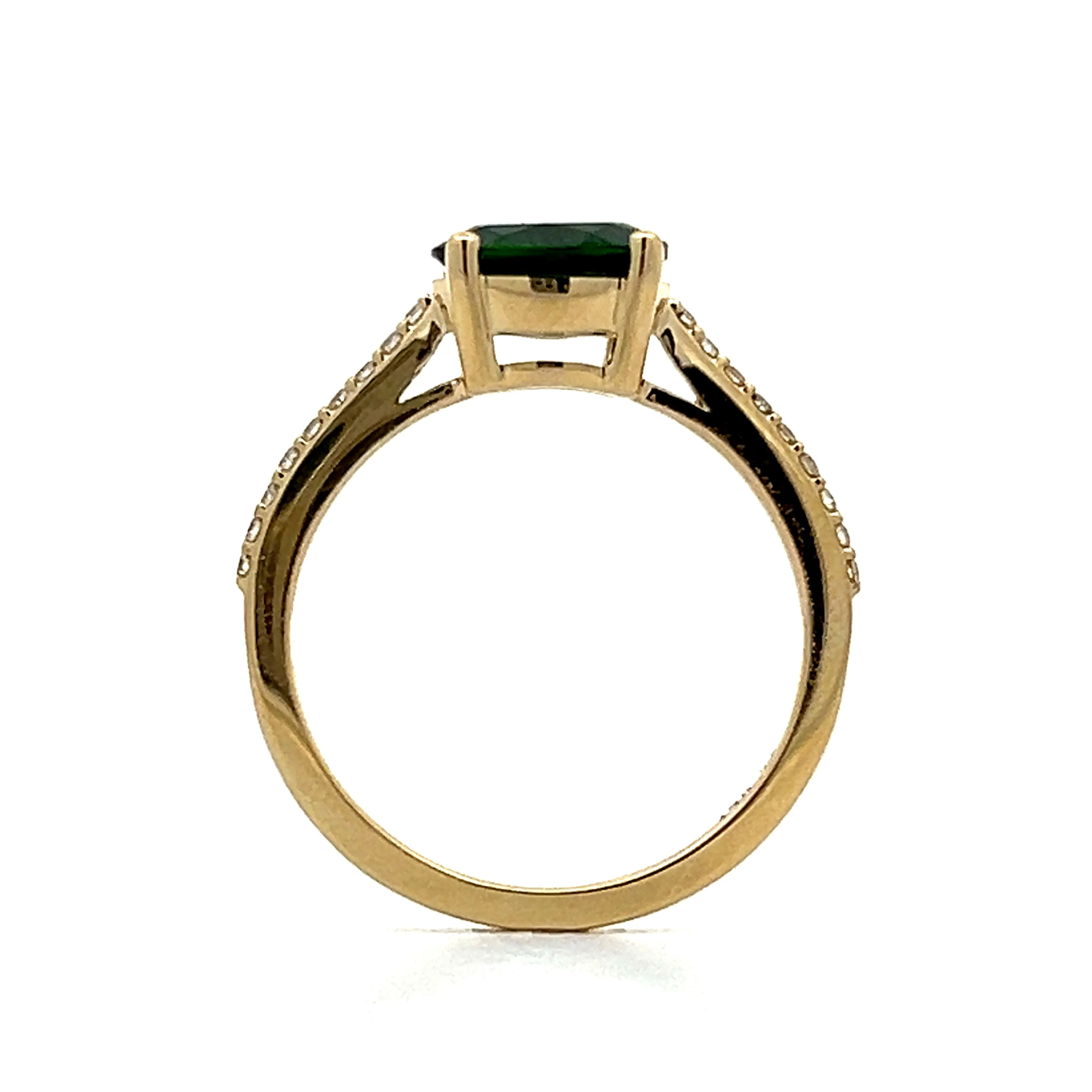 1.37 Oval Tsavorite Garnet Stacking Ring in 14k - Image 5