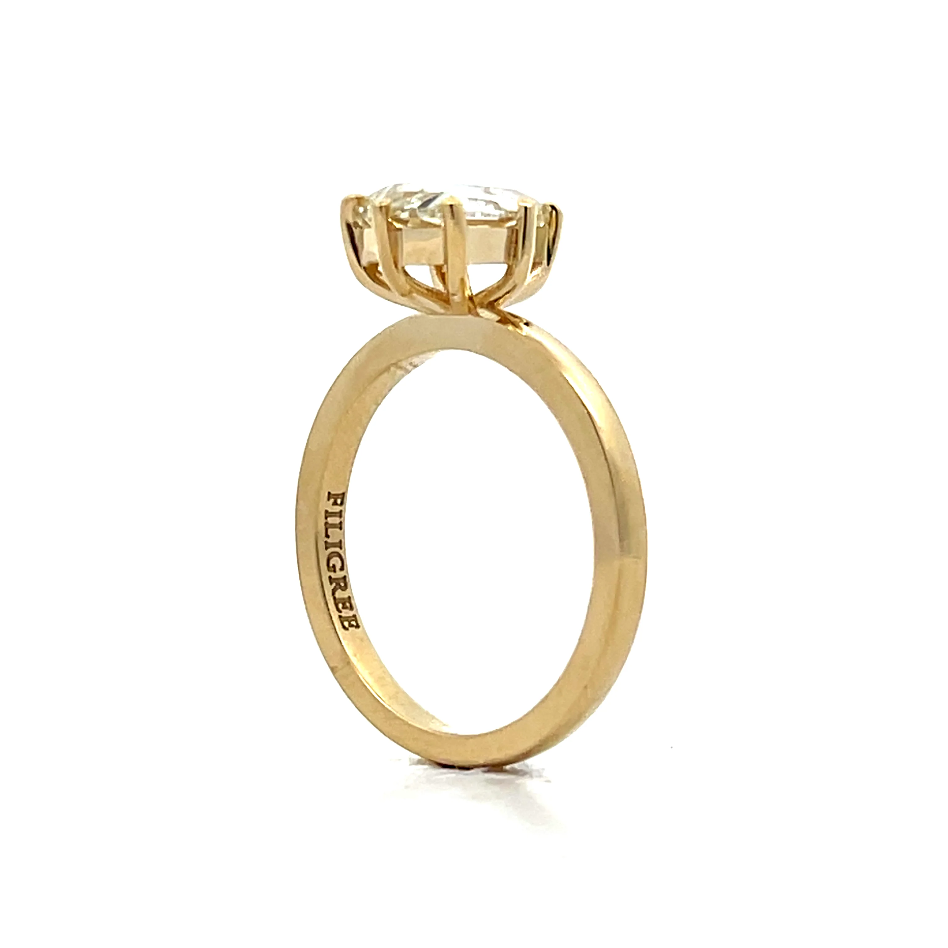 1.37 Shield Cut Diamond Engagement Ring in 14k - Image 5