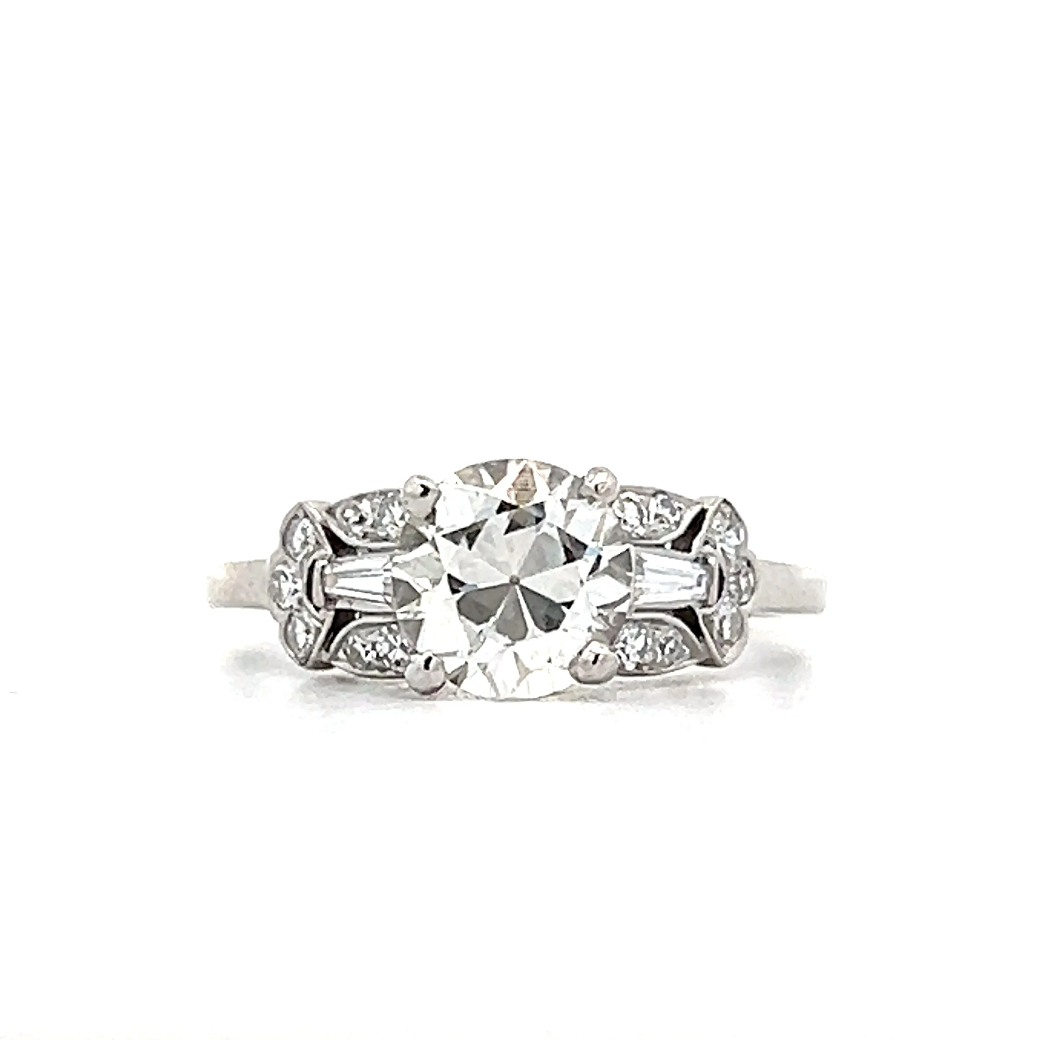 1.37 Vintage Art Deco Engagement Ring in Platinum