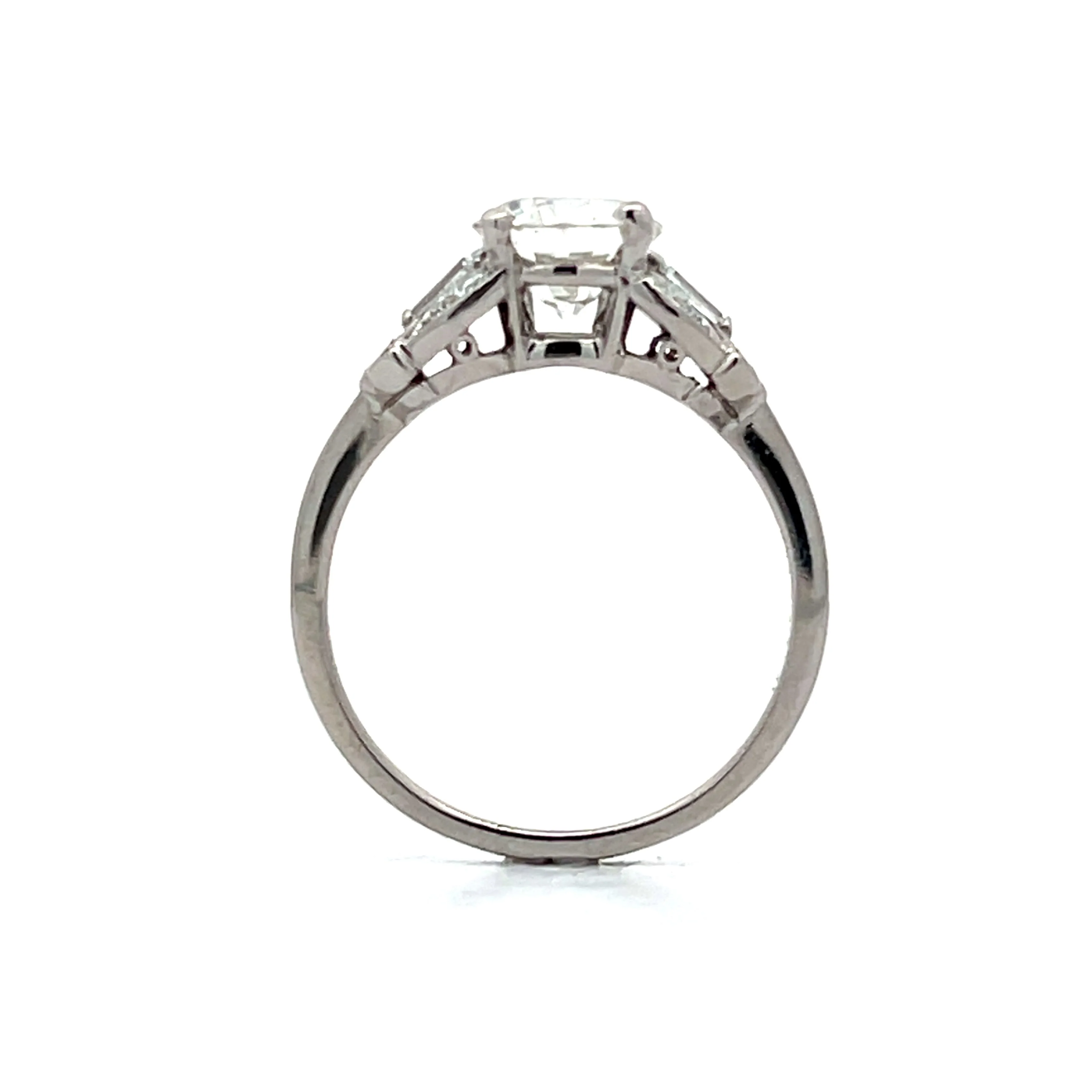 1.37 Vintage Art Deco Engagement Ring in Platinum - Image 4