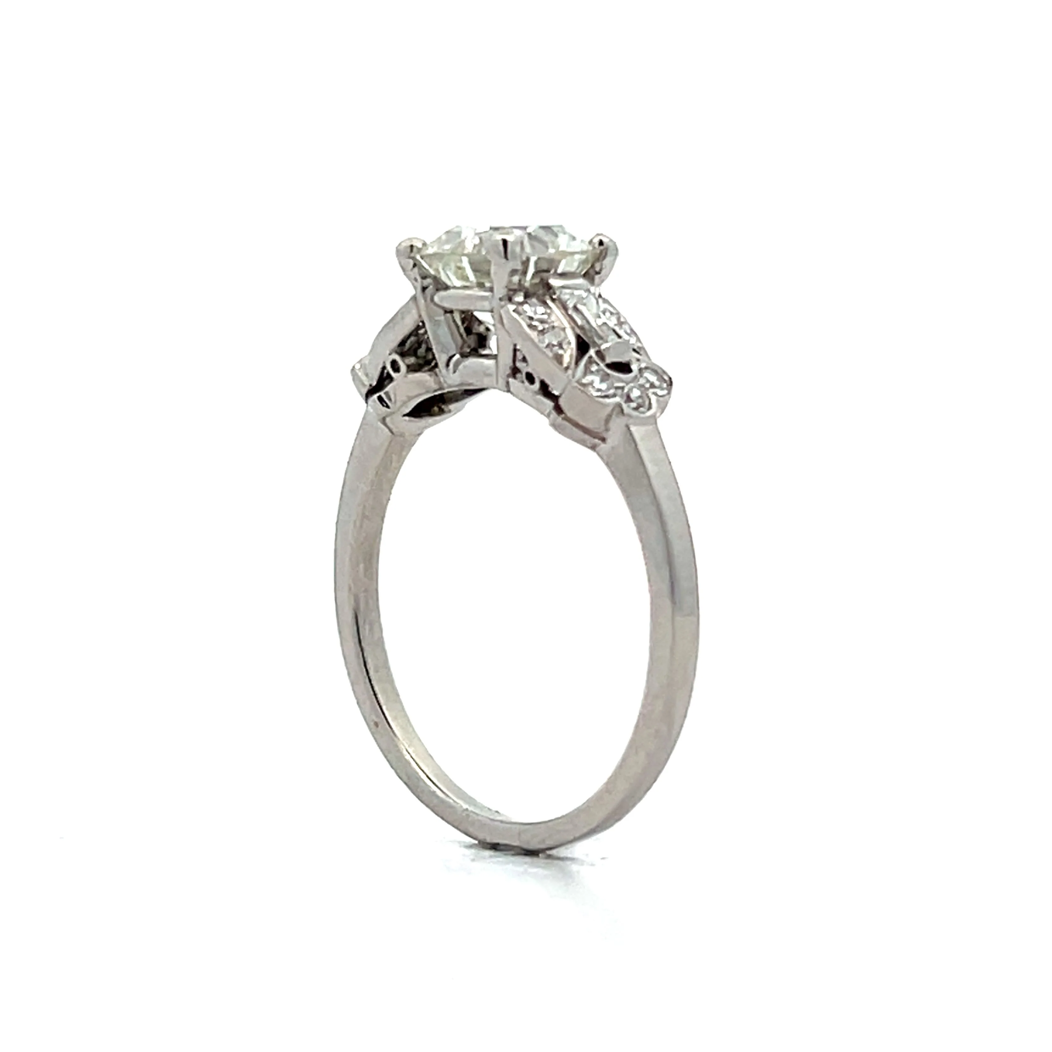1.37 Vintage Art Deco Engagement Ring in Platinum - Image 5