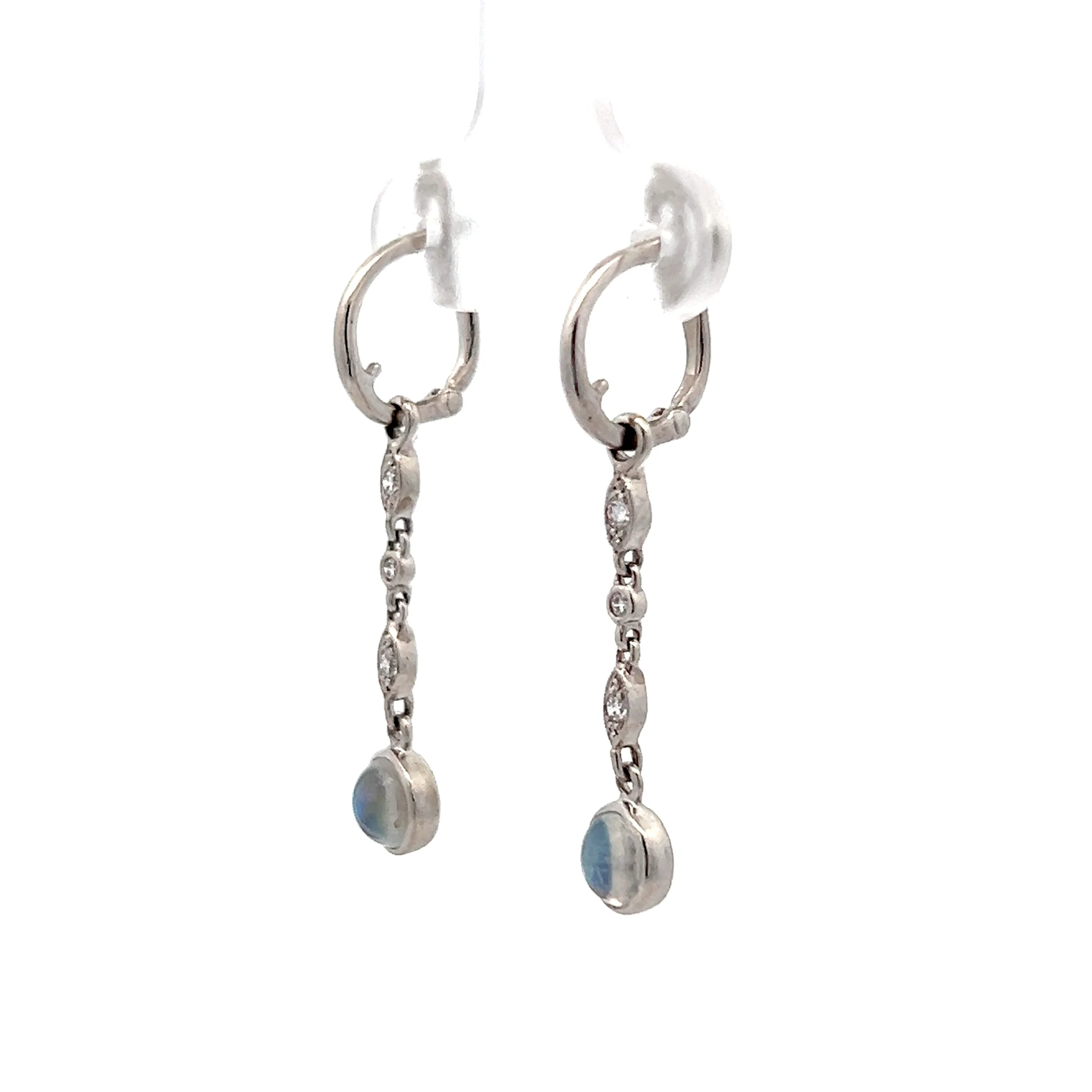 1.37 Wendy Walker Moonstone Drop Earrings in Platinum - Image 2