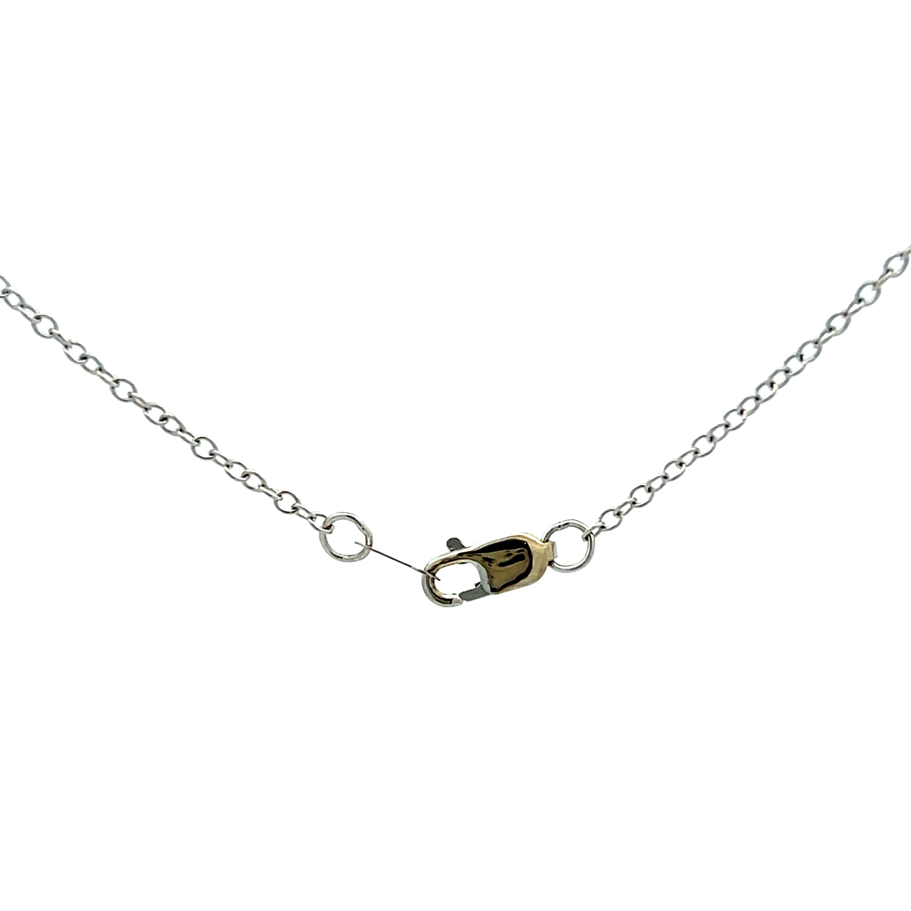 1.38 Antique Art Deco Crescent Pendant Necklace in 14k - Image 4
