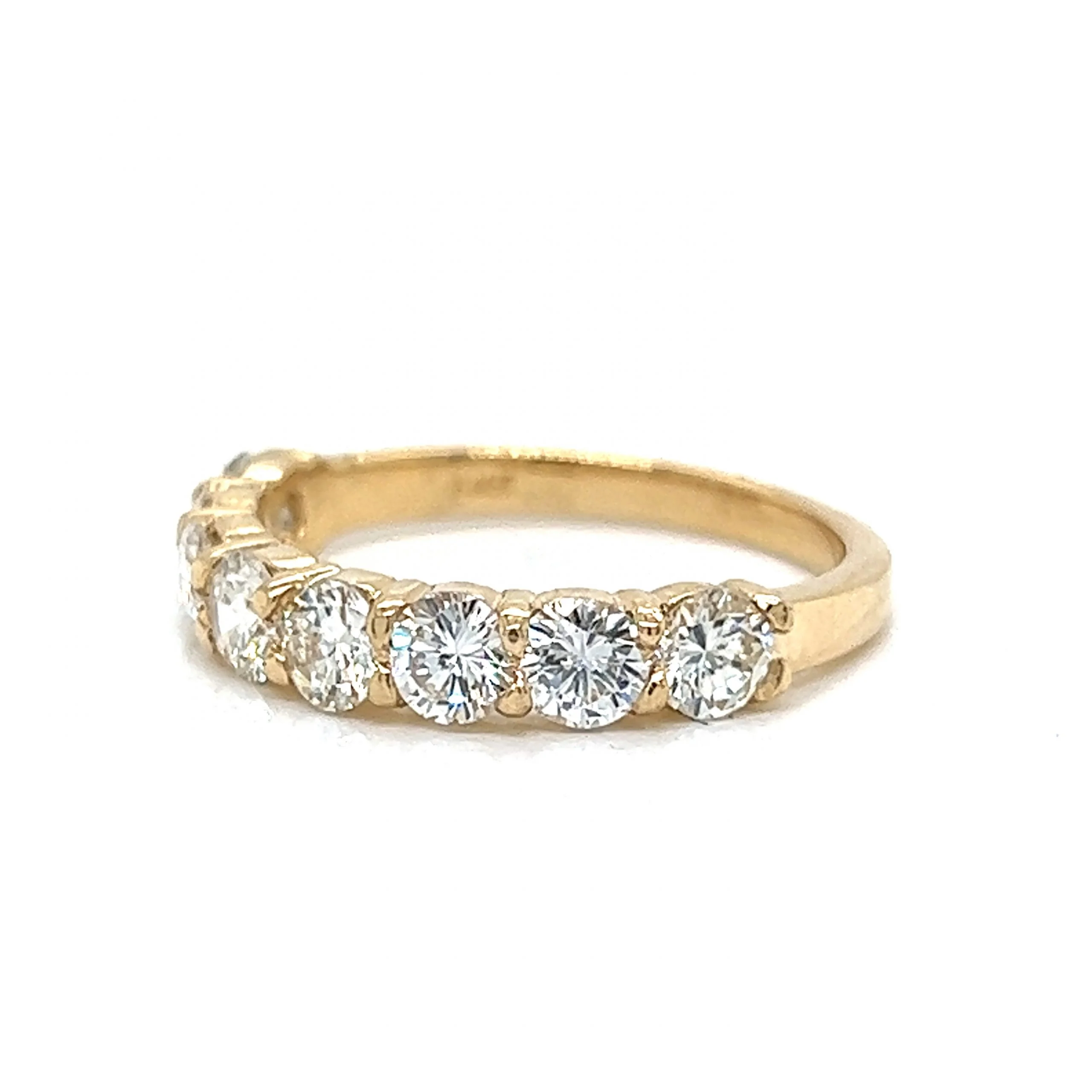 1.38 Diamond Half Eternity Wedding Band in 14k Yellow Gold - Image 2