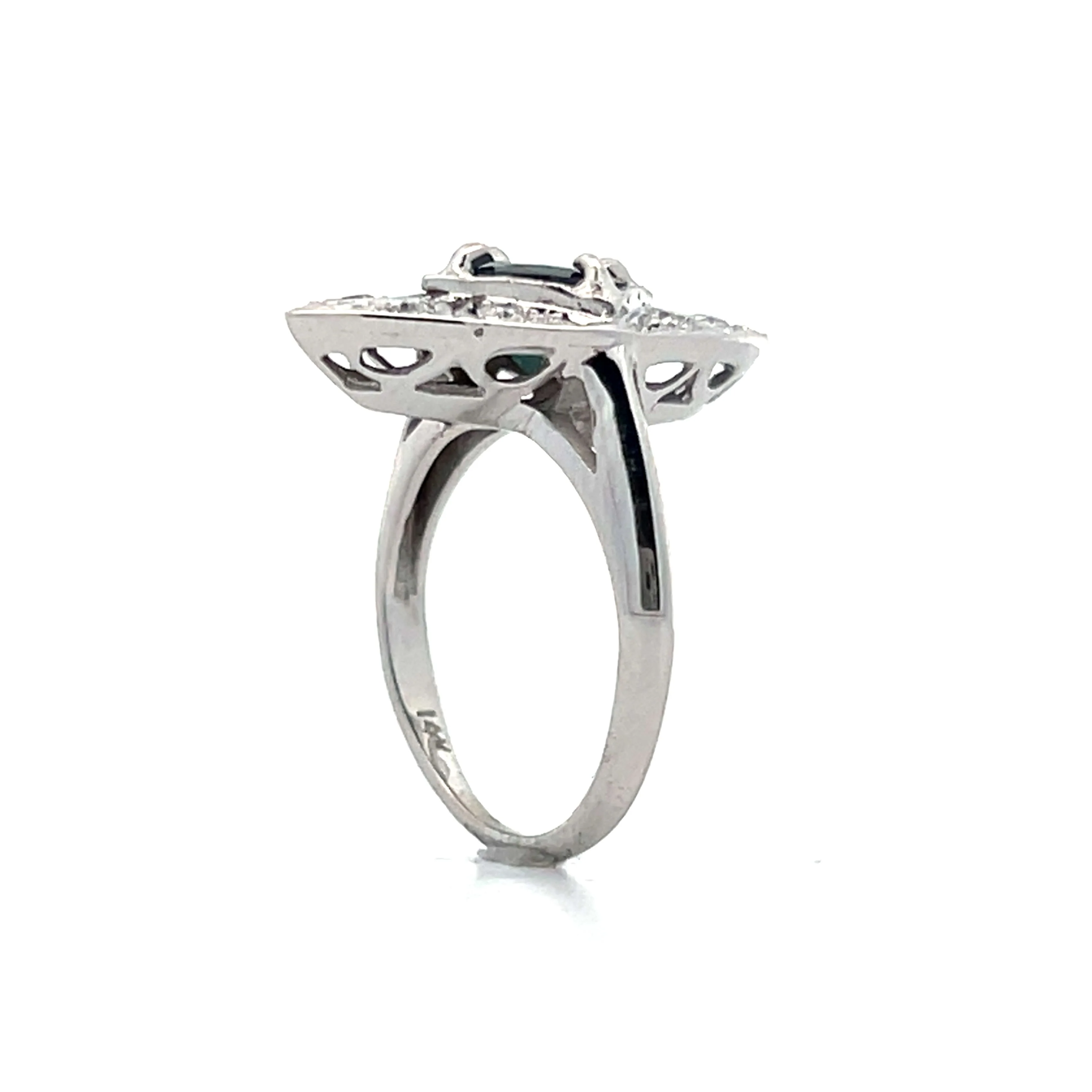 1.39 Antique Deco Navette Right Hand Ring in 14k - Image 5