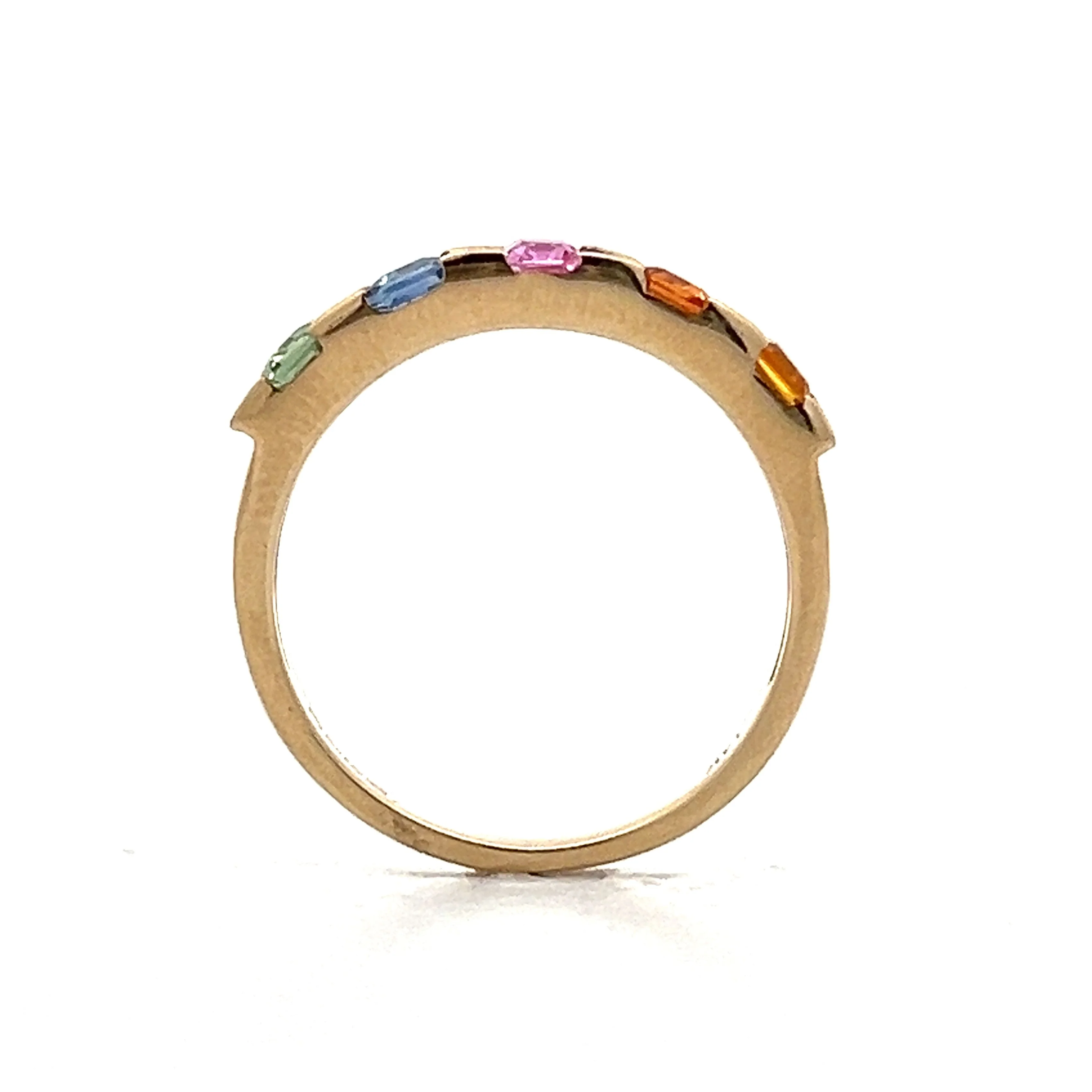 1.39 Rainbow Sapphire Right Hand Ring in 14k Yellow Gold - Image 4