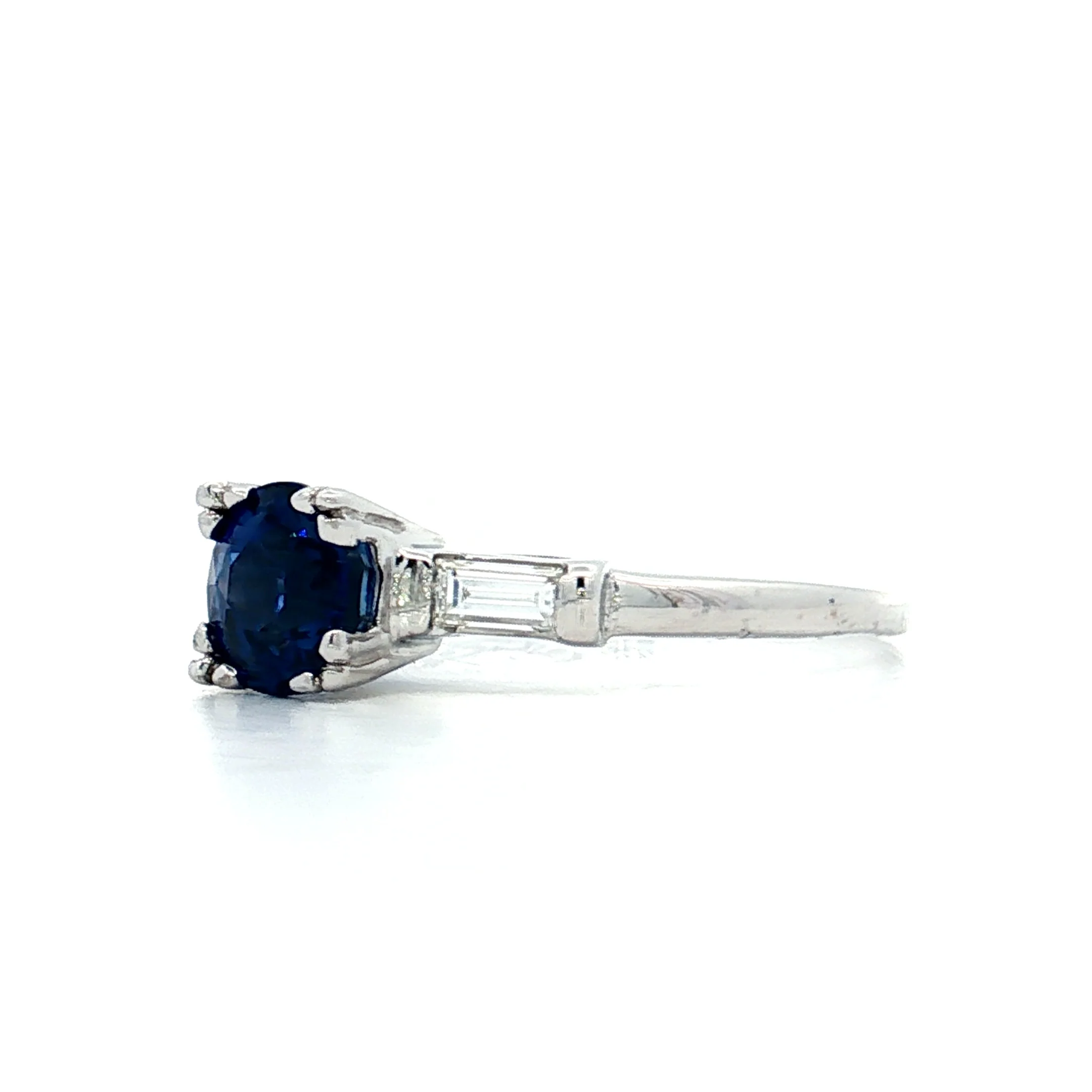1.39 Vintage Sapphire Engagement Ring in 14k - Image 2