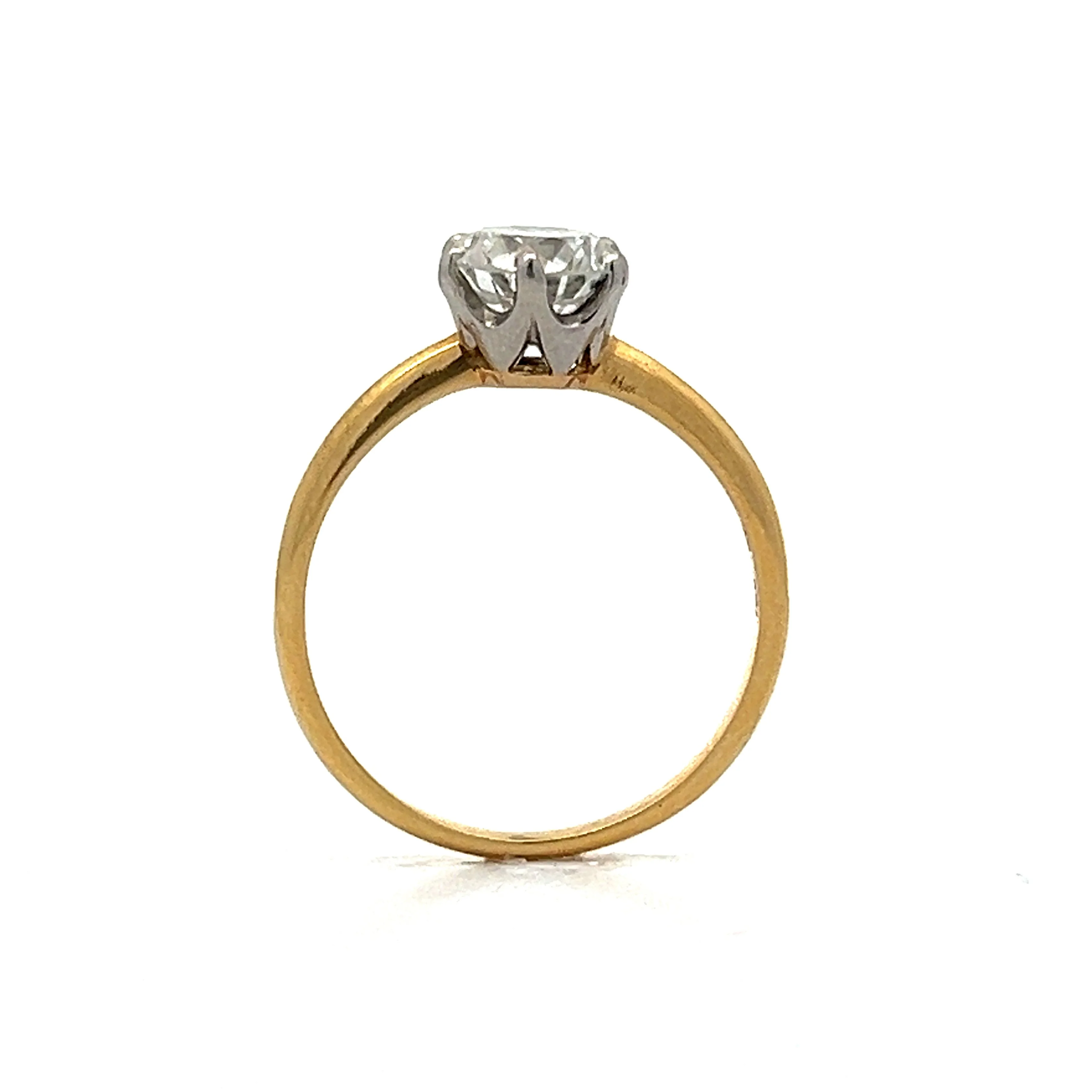 1.39 Vintage Tiffany & Co. Diamond Engagement Ring in Yellow Gold - Image 4