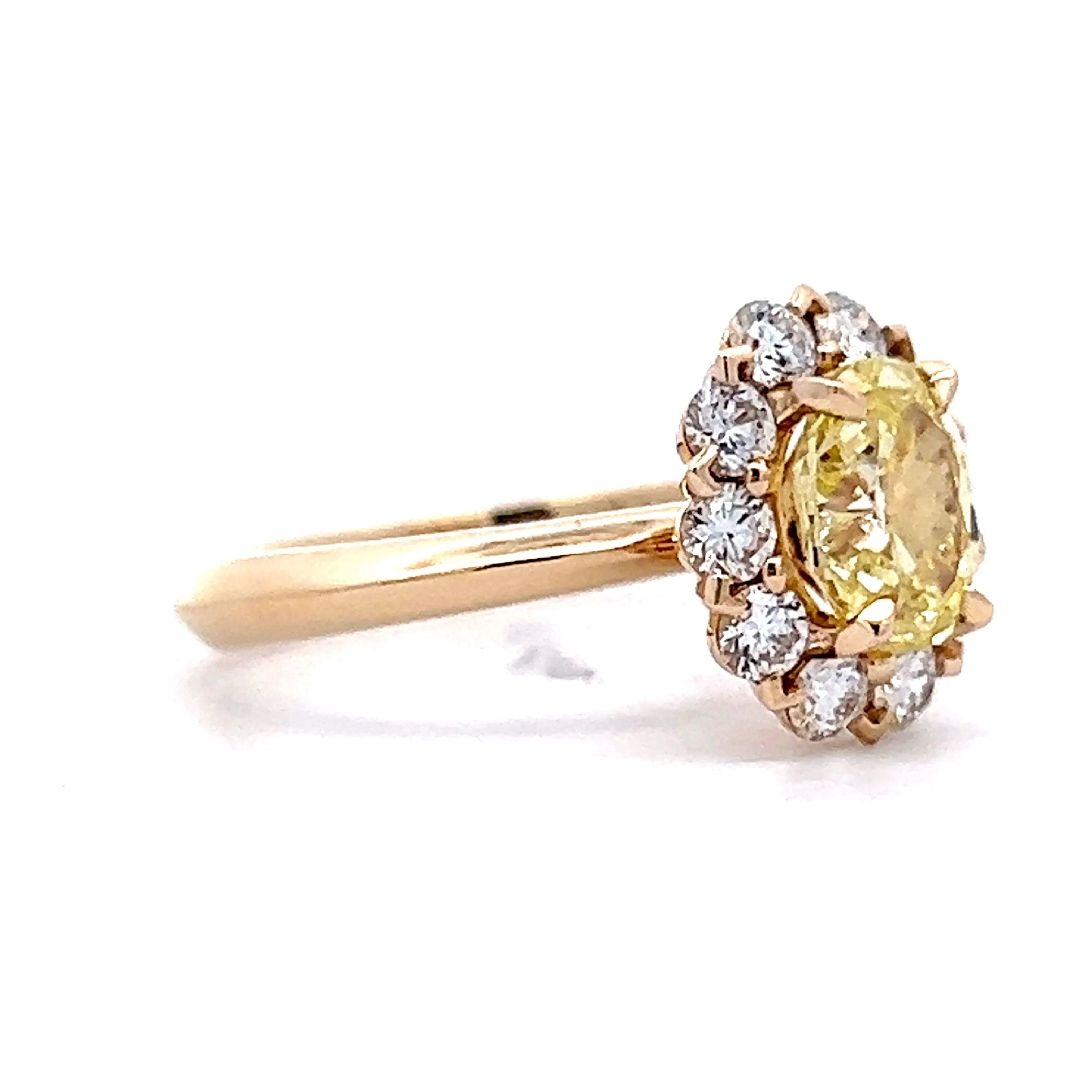 1.39 Fancy Yellow Diamond Engagement Ring in 14k Yellow Gold - Image 3