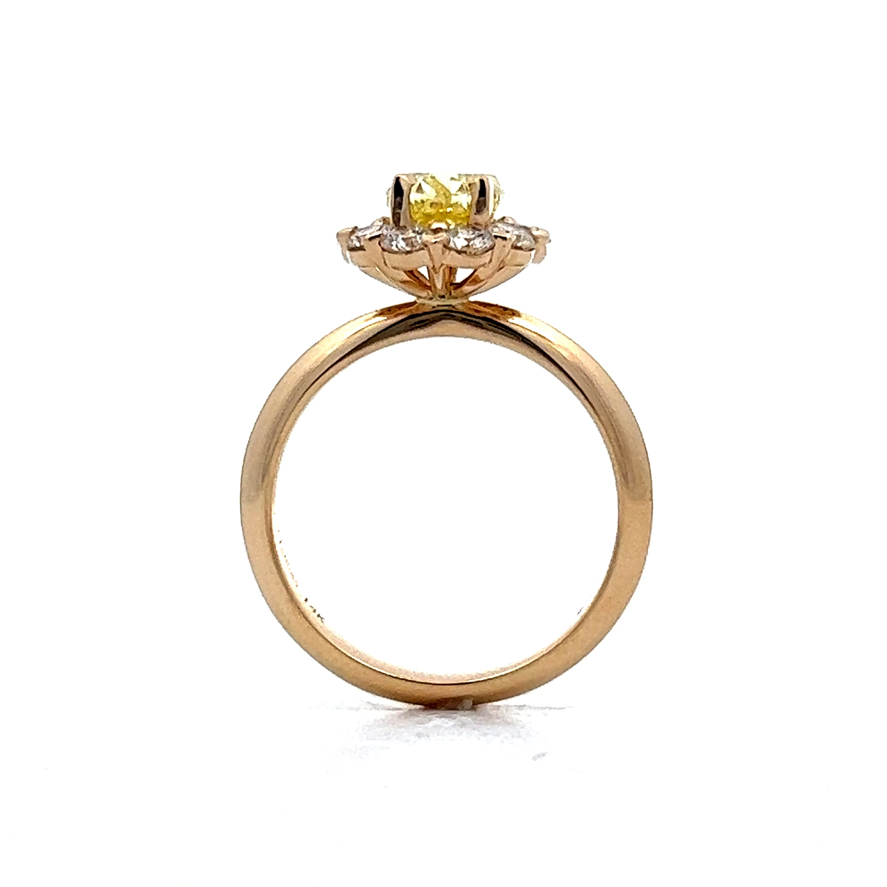 1.39 Fancy Yellow Diamond Engagement Ring in 14k Yellow Gold - Image 4