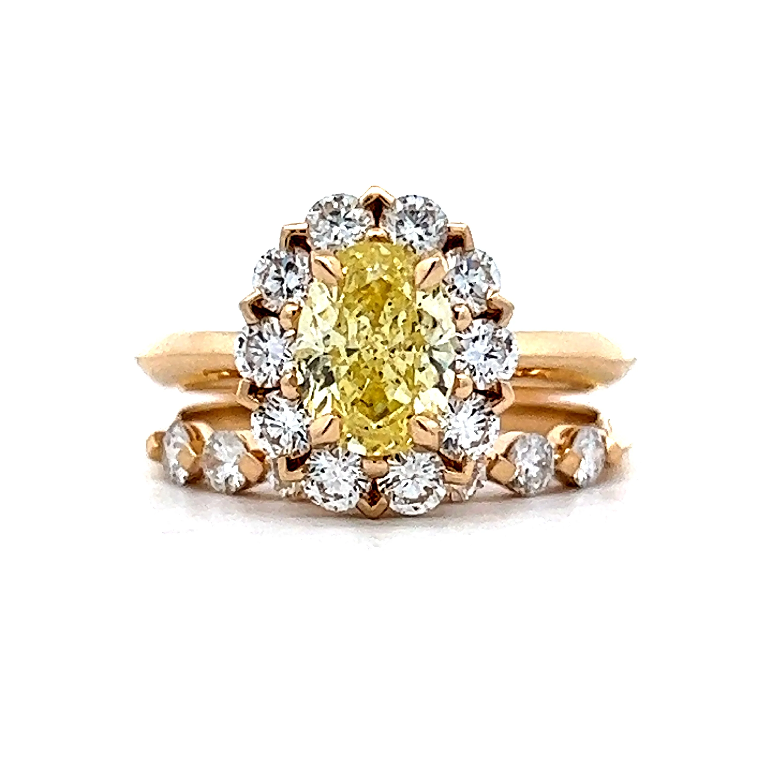 1.39 Fancy Yellow Diamond Engagement Ring in 14k Yellow Gold - Image 6
