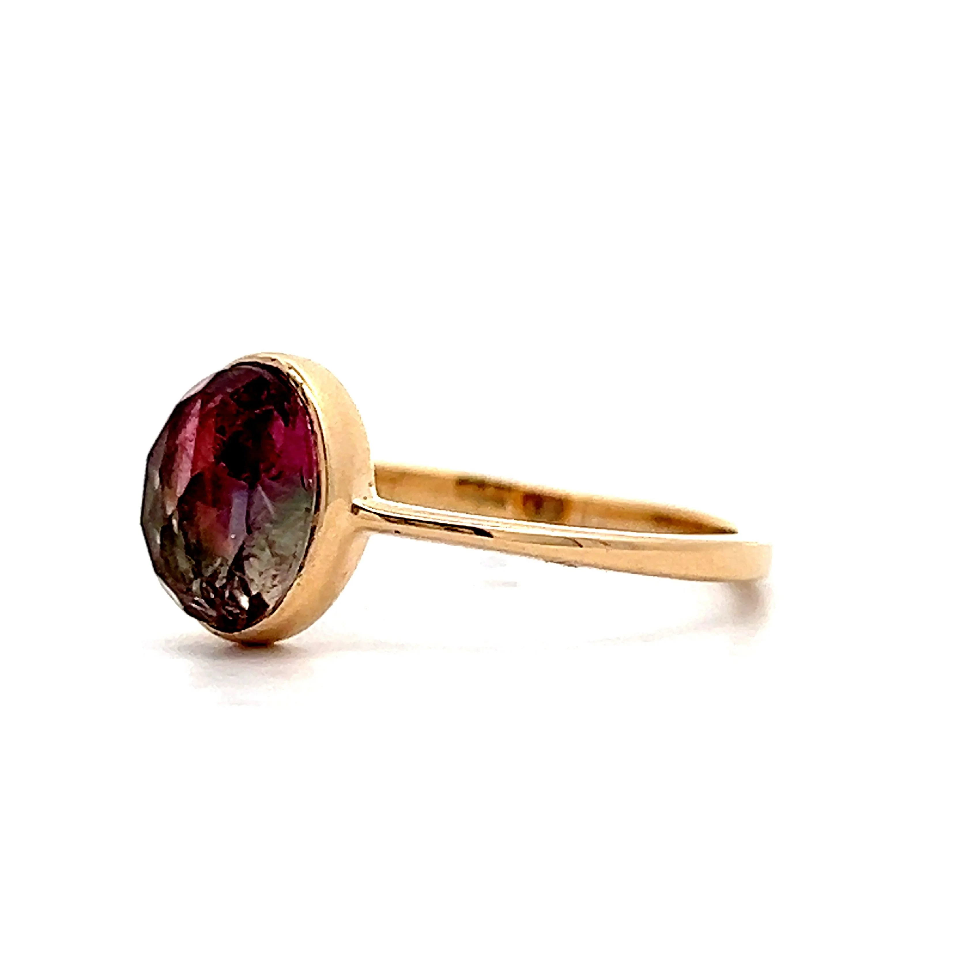 1.40 Cabochon Tourmaline in 14k Yellow Gold - Image 2